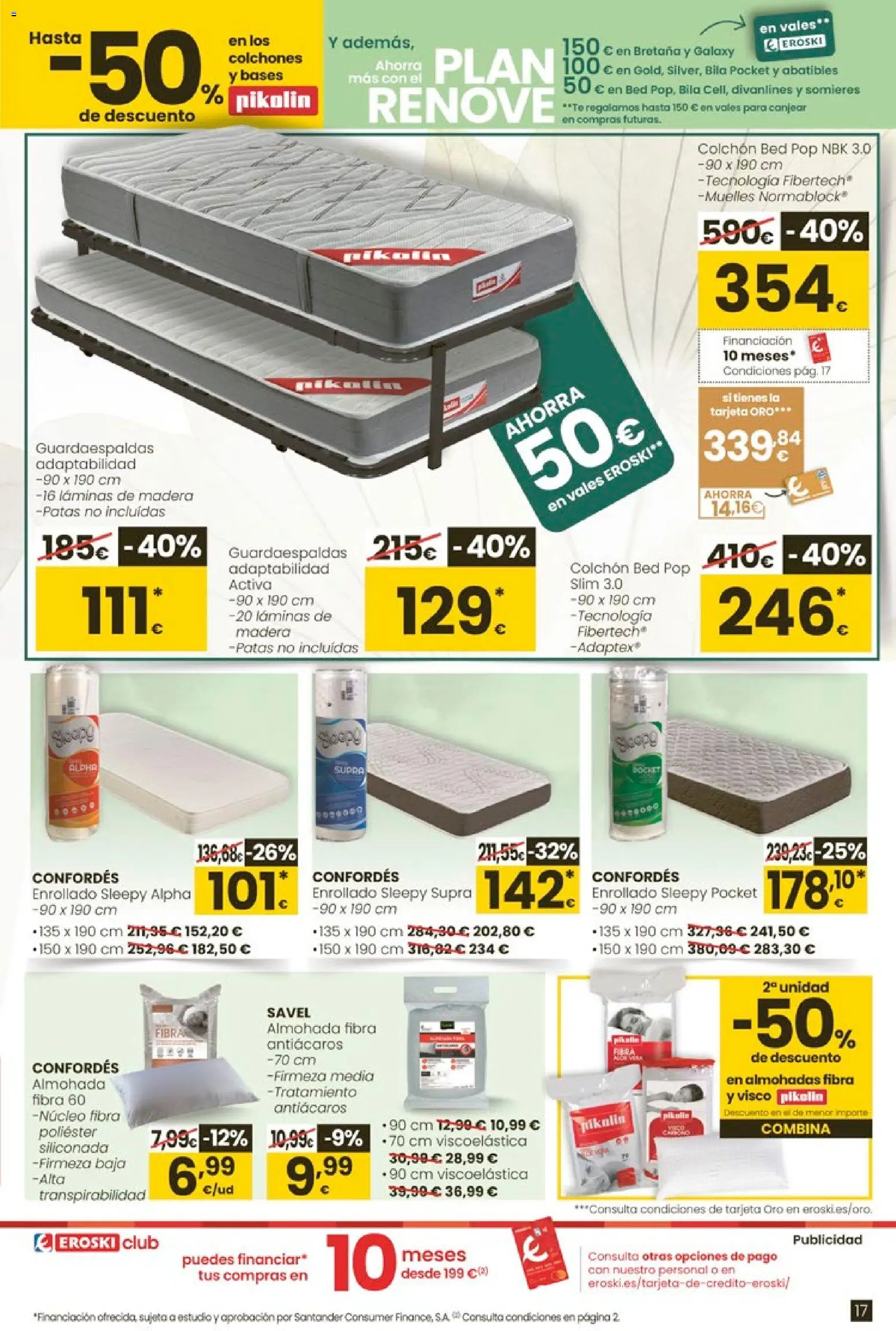 Eroski -  Qué agusto │ válido desde el 07.01.2026 | Página: 17 | Productos: Té, Colchon, Almohada