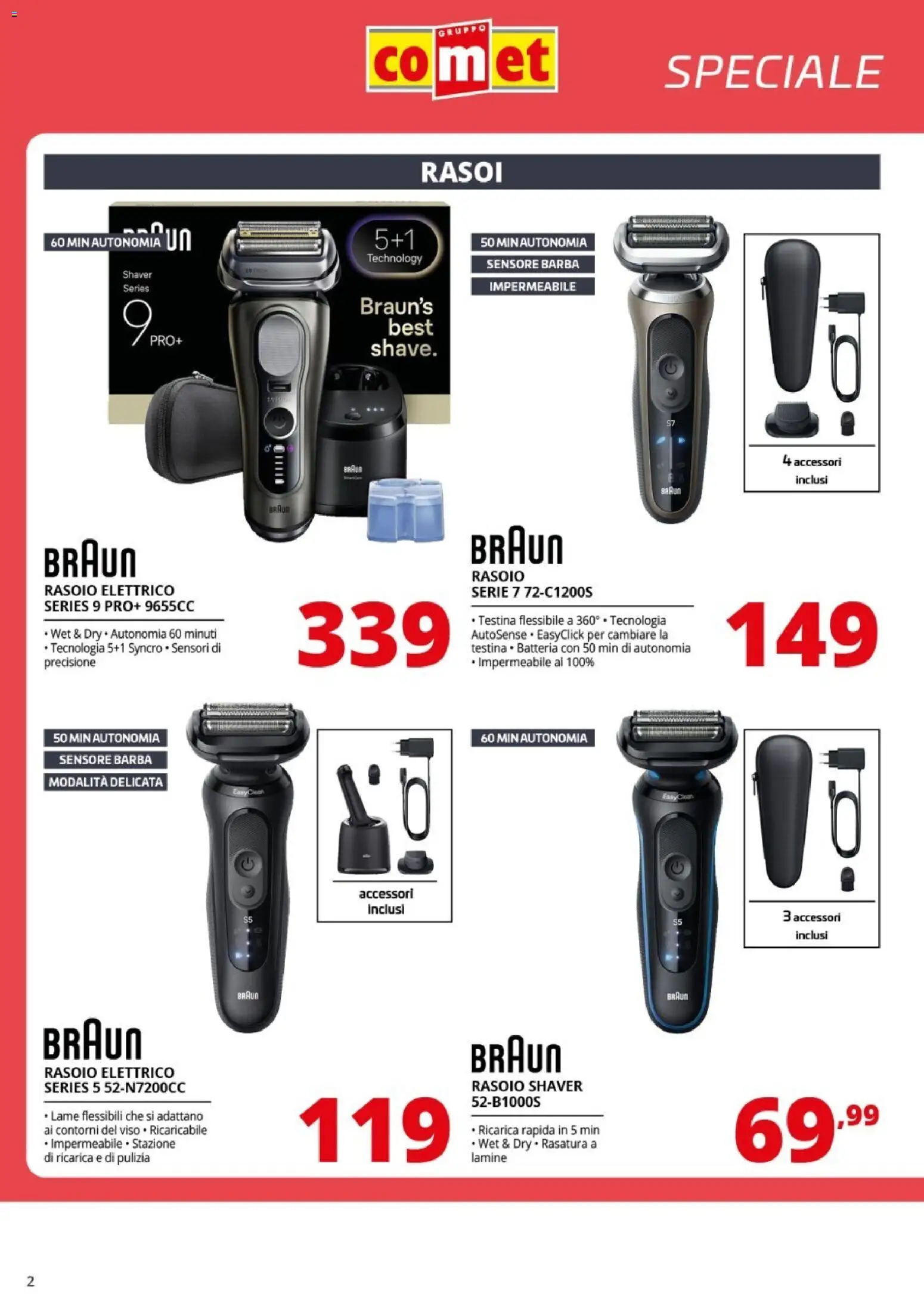 Volantino Comet del 10.04.2026 | Pagina: 2 | Prodotti: Rasoio, Rasoio elettrico, Batteria