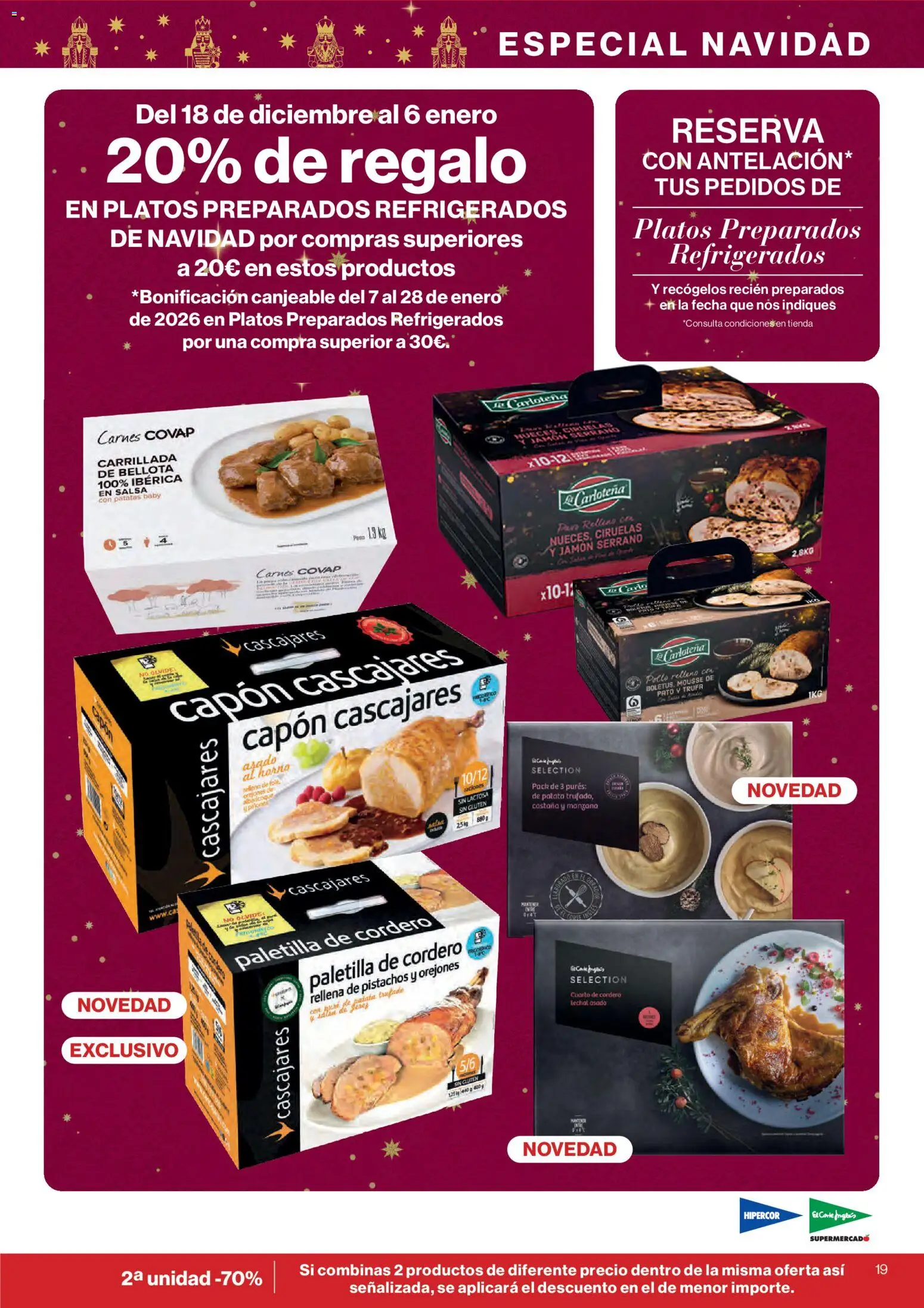 Hipercor catálogo │ válido desde el 18.12.2025 | Página: 19 | Productos: Jamón serrano, Mousse, Jamón, Φίλτρο καφέ