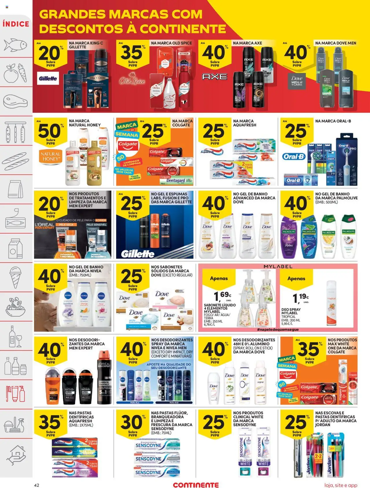 Continente folheto │ válido de 19.08.2025 | Página: 42 | Produtos: Pente, Sabonete líquido, Sabonete, Banho