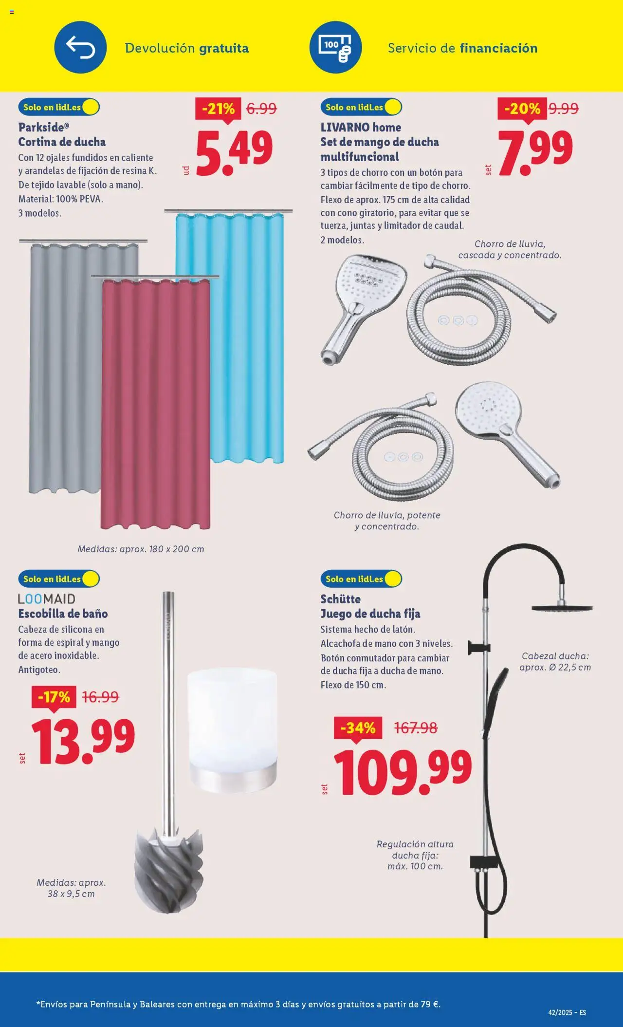 Lidl catálogo de bazar BCN │ válido desde el 13.10.2025 | Página: 25 | Productos: Cortina, Ρούτερ, Baño, Ducha