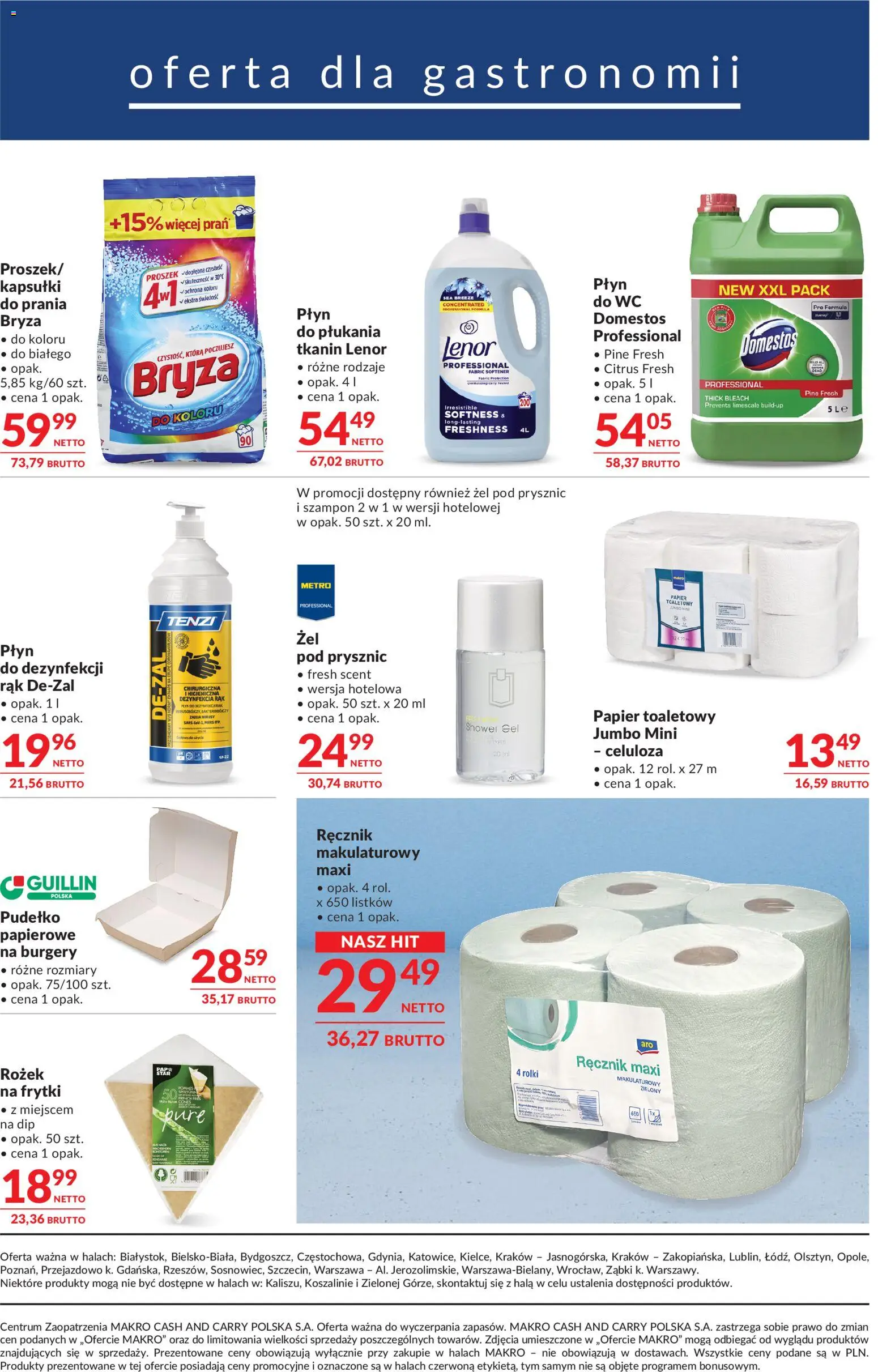 Makro Gazetka - Oferta dla gastronomii od 27.12.2025 | Strona: 10 | Produkty: Rolki, Domestos, Frytki, Żel pod prysznic