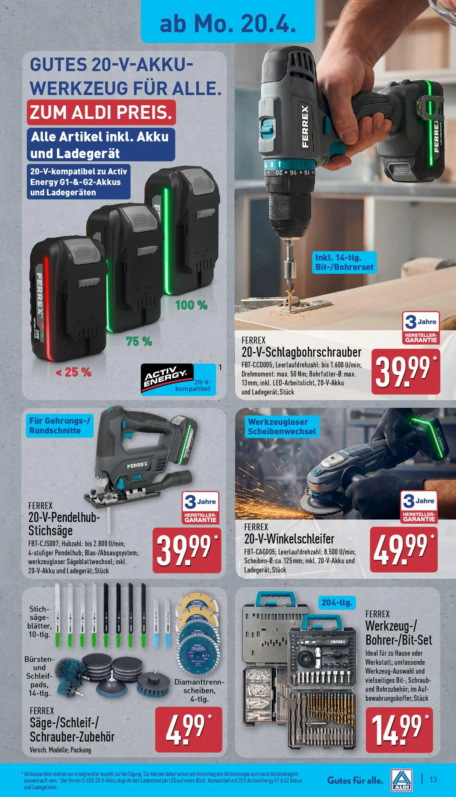 Aldi Prospekt 	 – gültig ab 20.04.2026 | Seite: 13 | Produkte: Energy, Ladegerät