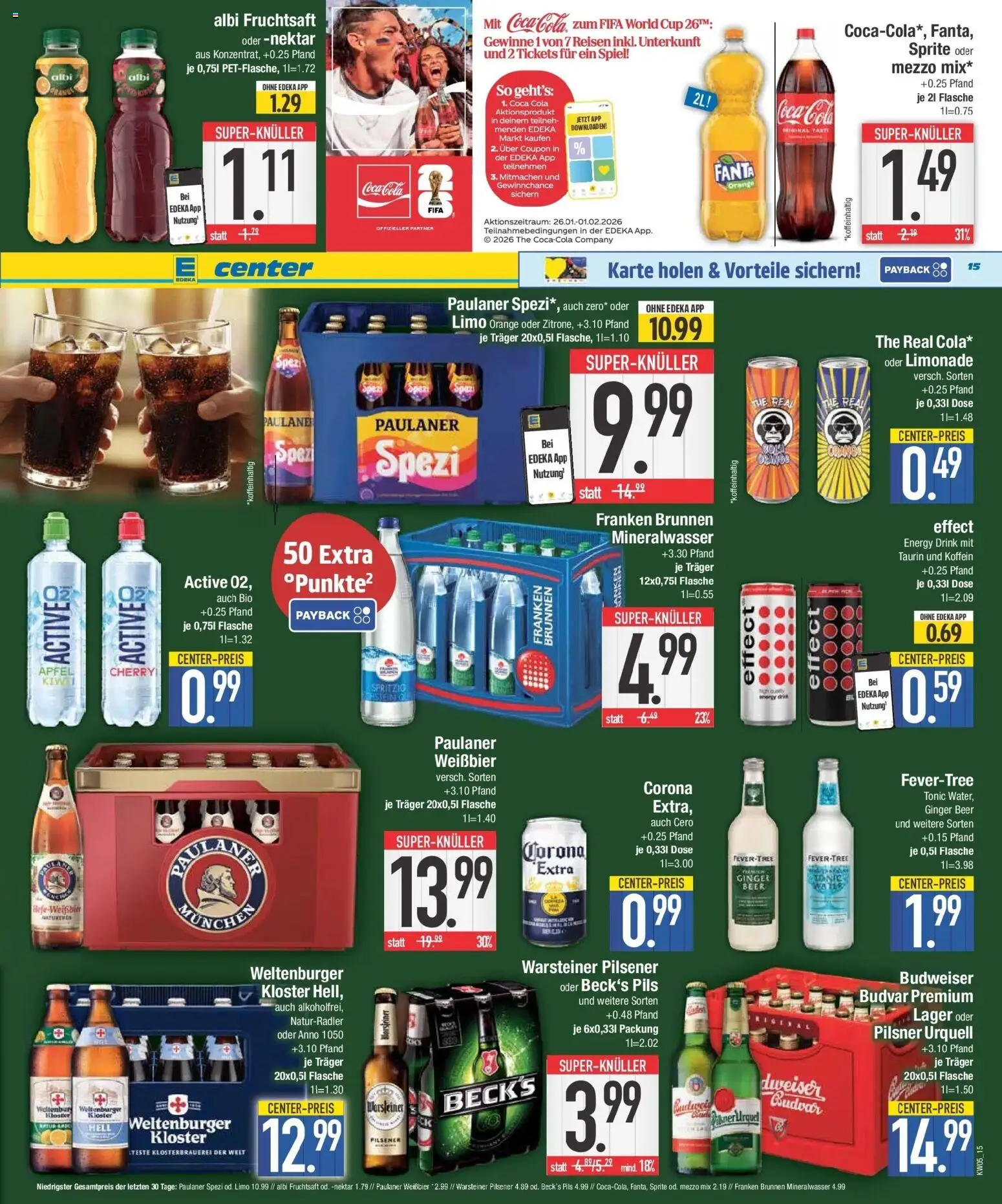 Edeka prospekt Krumbach	 – gültig ab 26.01.2026 | Seite: 19 | Produkte: Mezzo mix, Coca cola, Äpfel, Paulaner