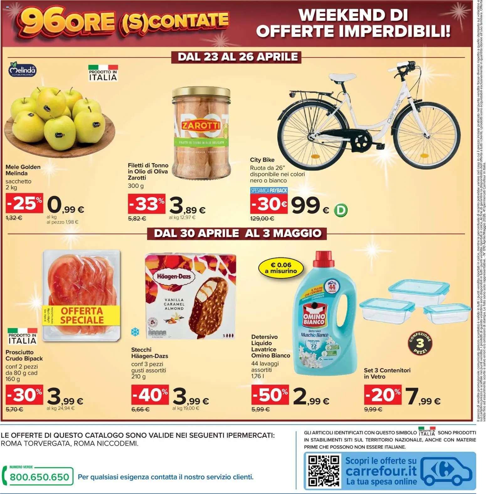 Volantino Carrefour del 21.04.2026 | Pagina: 34 | Prodotti: Mele, Olio, Prosciutto, Lavatrice