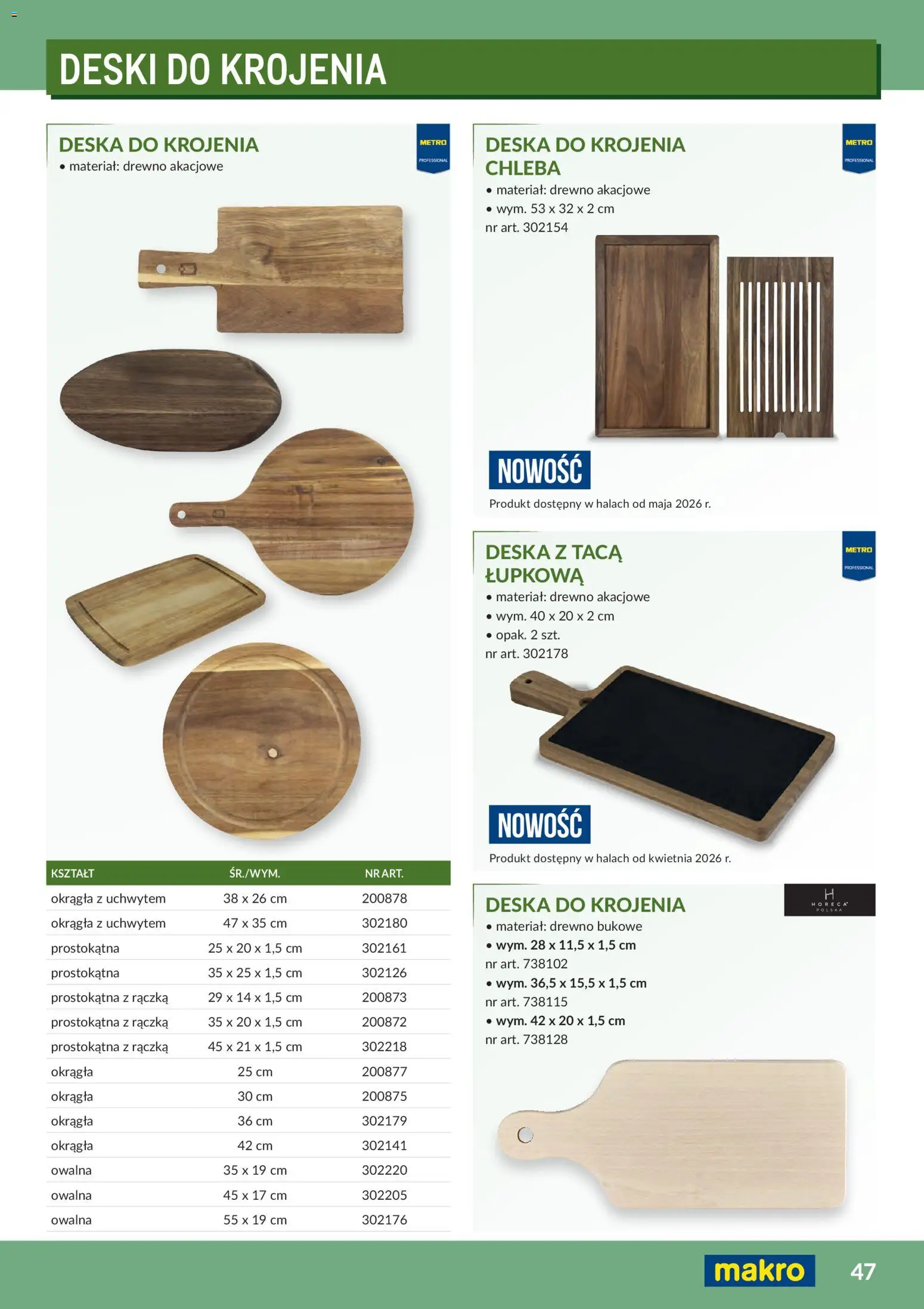 Makro Gazetka - Profesjonalna Gastronomia od 01.02.2026 | Strona: 47 | Produkty: Deska do krojenia