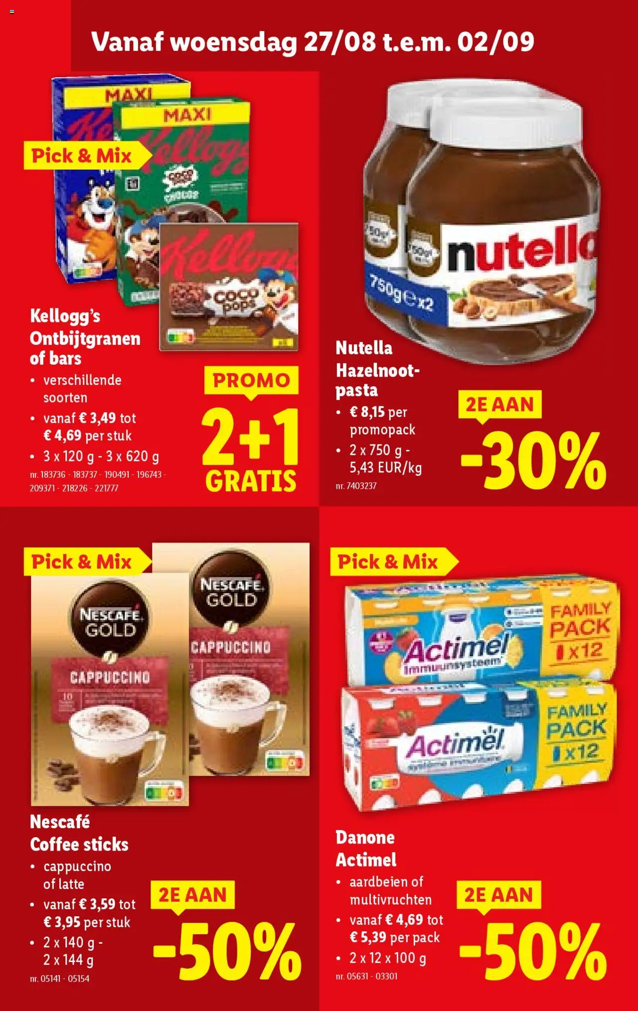  | Pagina: 18 | Producten: Aardbeien, Pasta, Nescafe, Cappuccino
