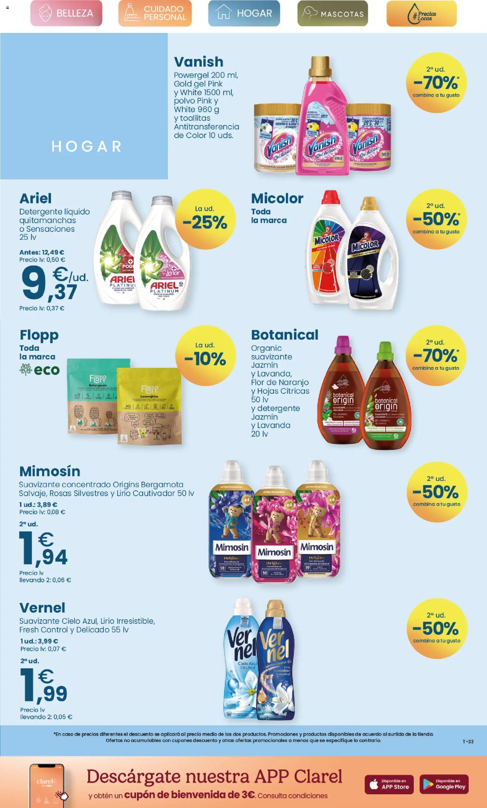 Clarel - folleto │ válido desde el 14.01.2026 | Página: 7 | Productos: Quitamanchas, Detergente, Suavizante, Lavavajillas