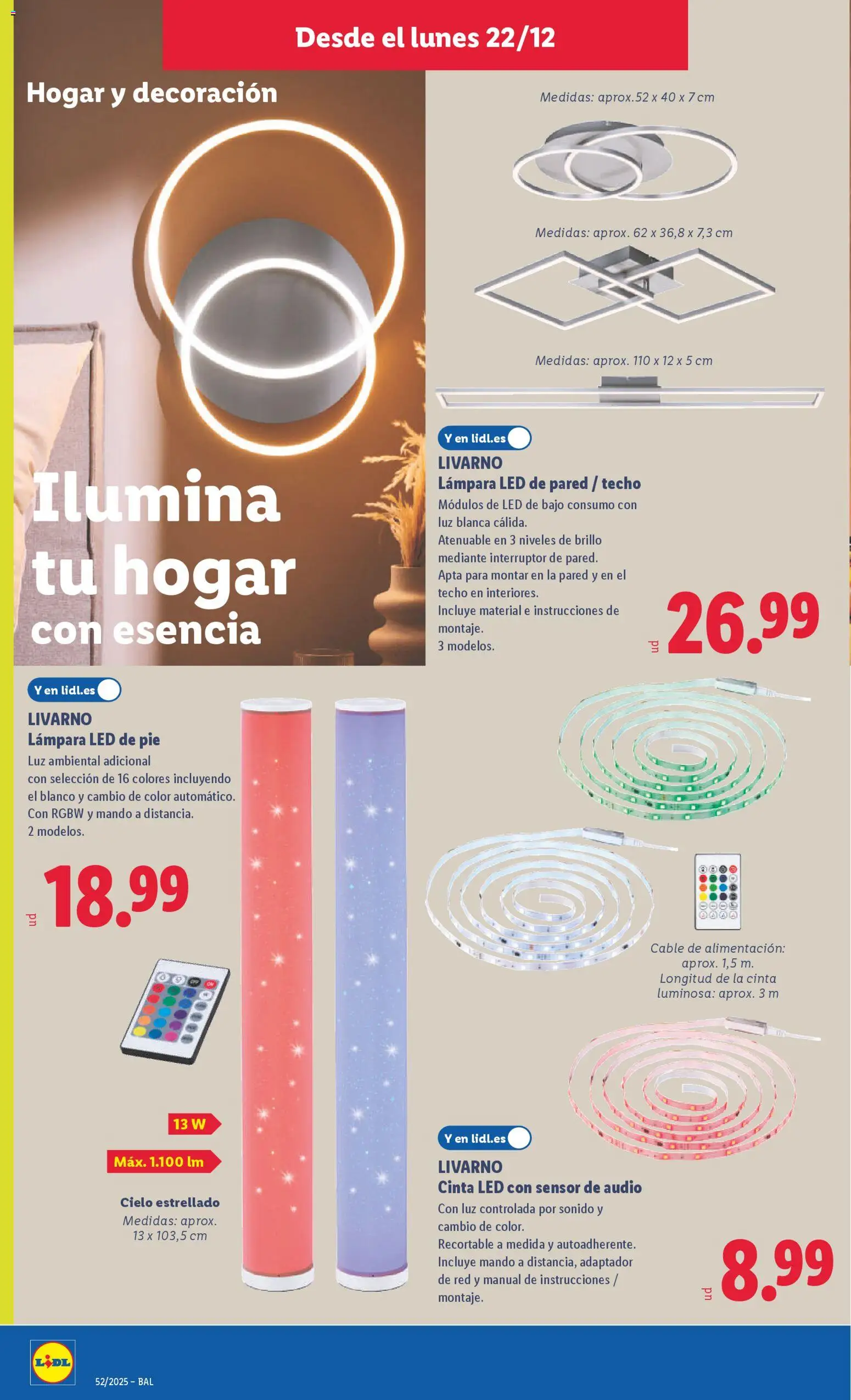 Lidl folleto de bazar │ válido desde el 22.12.2025 | Página: 20 | Productos: Audio, Cable, Adaptador, Lámpara