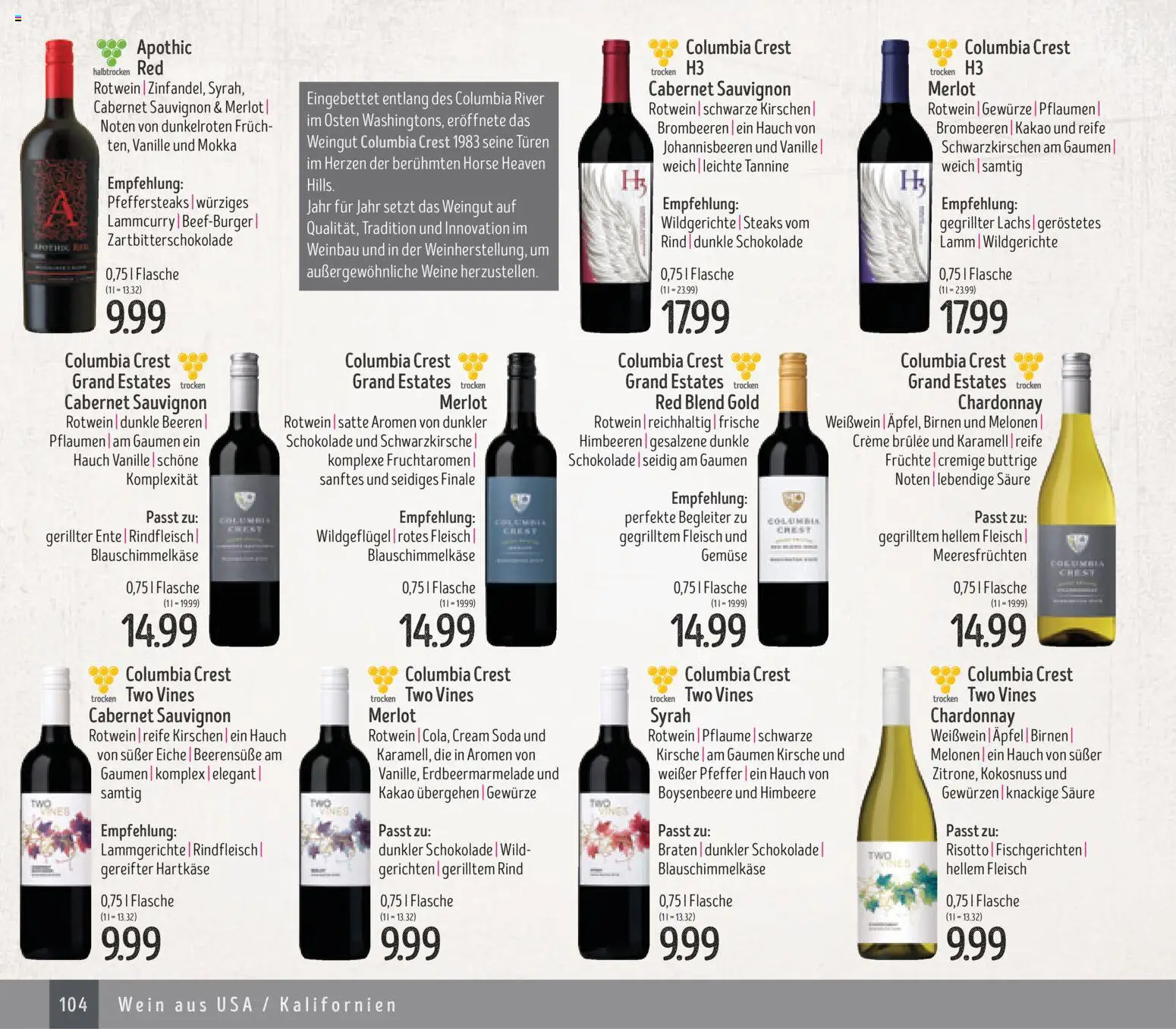 Edeka Struve Wein– und Spirituosen – gültig ab 14.11.2025 | Seite: 104 | Produkte: Rotwein, Äpfel, Gewürze, Gemüse