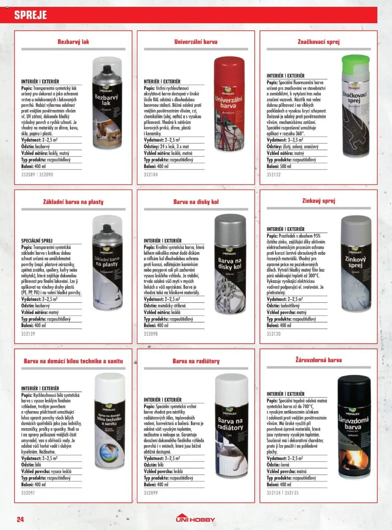 Uni Hobby katalog - Barvy 2025 od 23.05.2025 | Strana: 24 | Produkty: Primalex, Pračky, Kufry, Rozprašovač