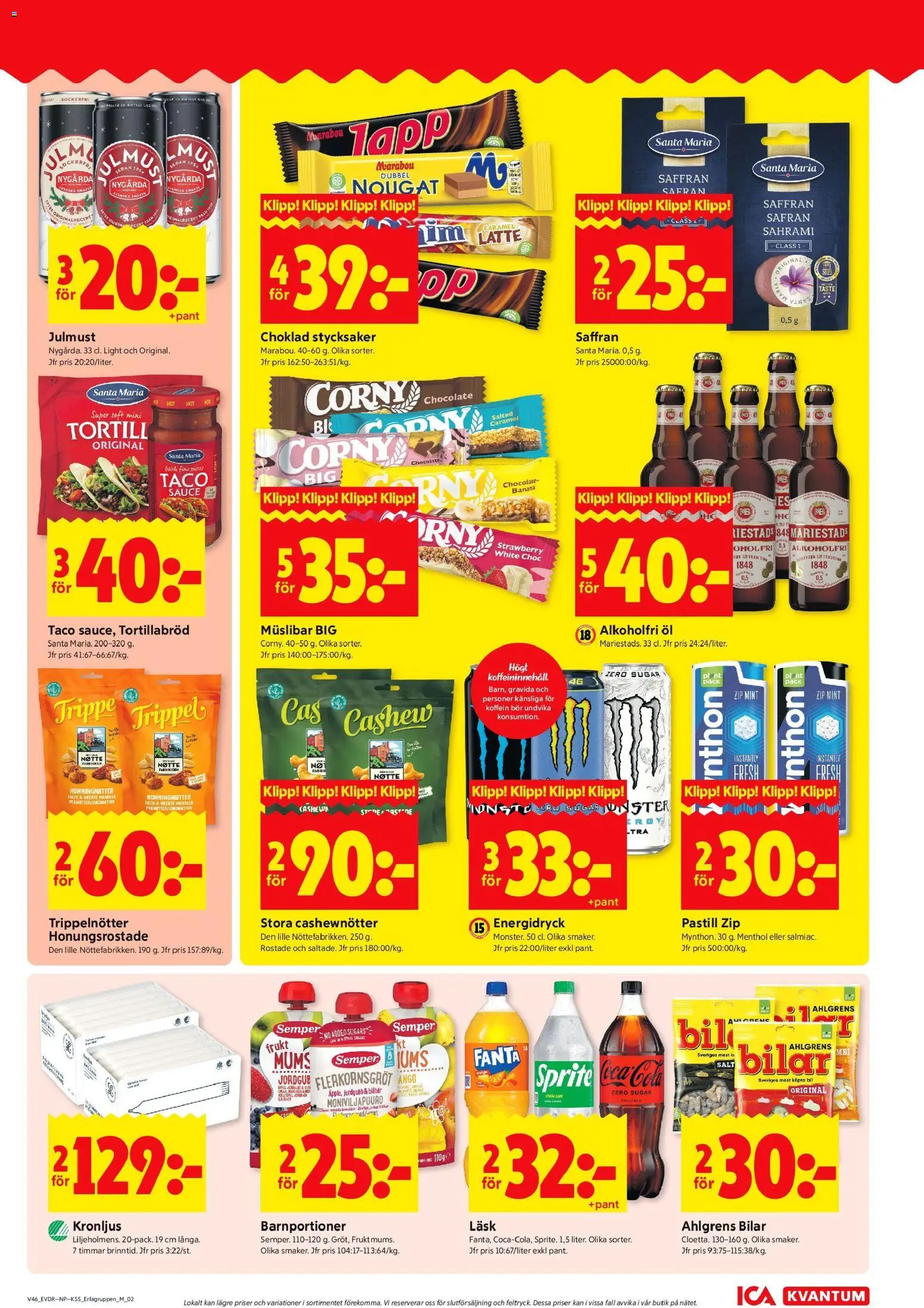 ICA Kvantum reklamblad aktuell från 10.11.2025 | Sida: 7 | Produkter: Choklad, Öl, Glass, Blåbär