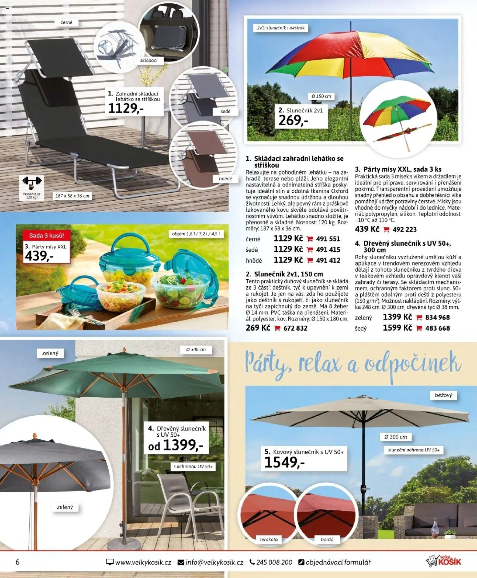 Velký Košík katalog duben 2026 od 01.04.2026 | Strana: 6 | Produkty: Taška, Túje, Lehátko, Slunečník