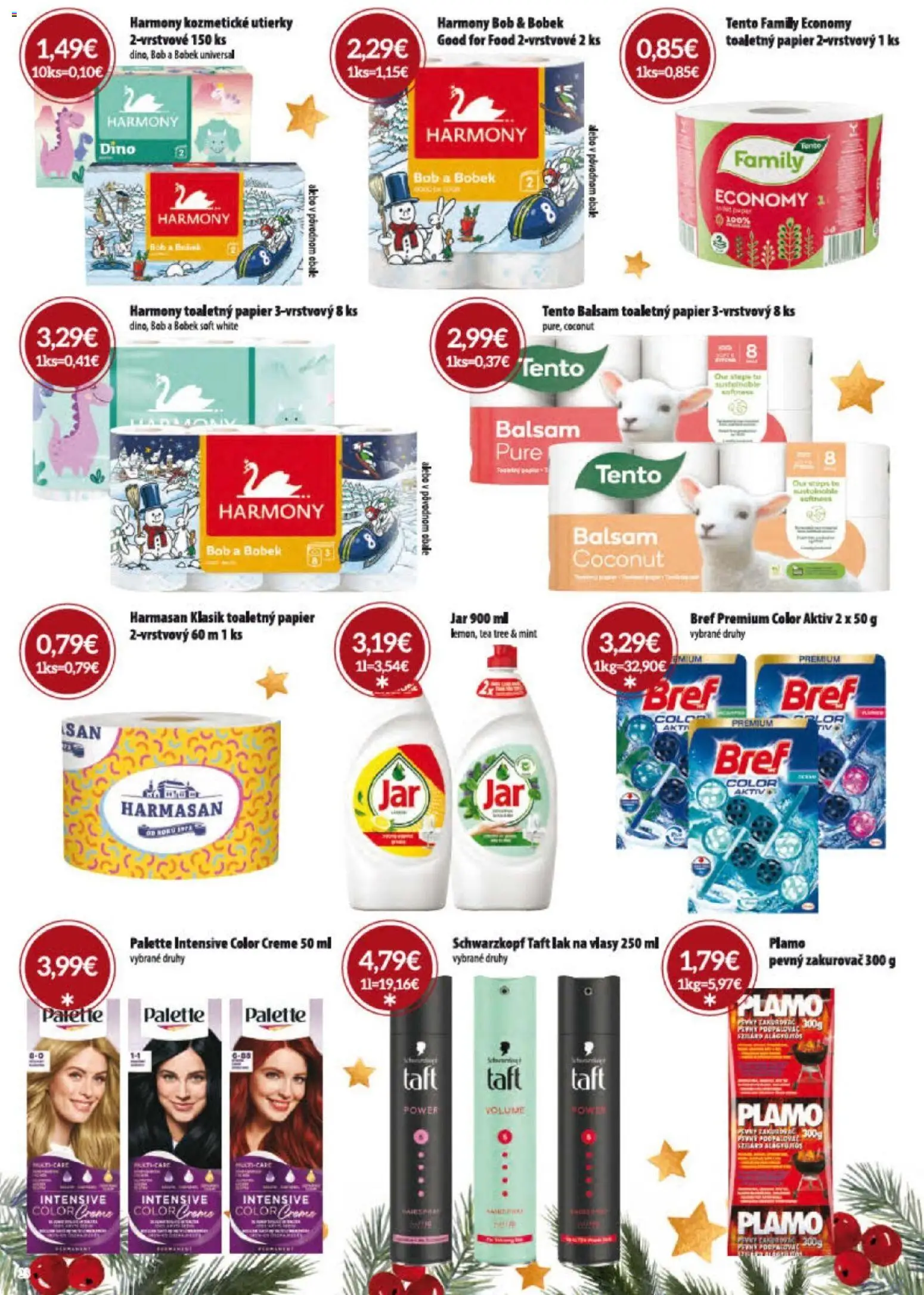 Nové KARMEN CBA akcie – leták je platný od 01.12.2025 | Strana: 45 | Produkty: Toaletný papier, Lak na vlasy, Jar