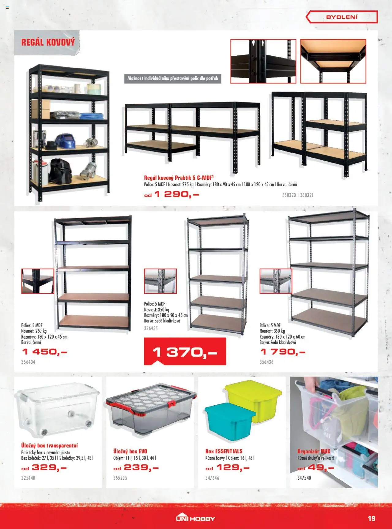 Uni Hobby leták od 31.07.2025 | Strana: 19 | Produkty: Organizér, Úložný box, Police, Barvy