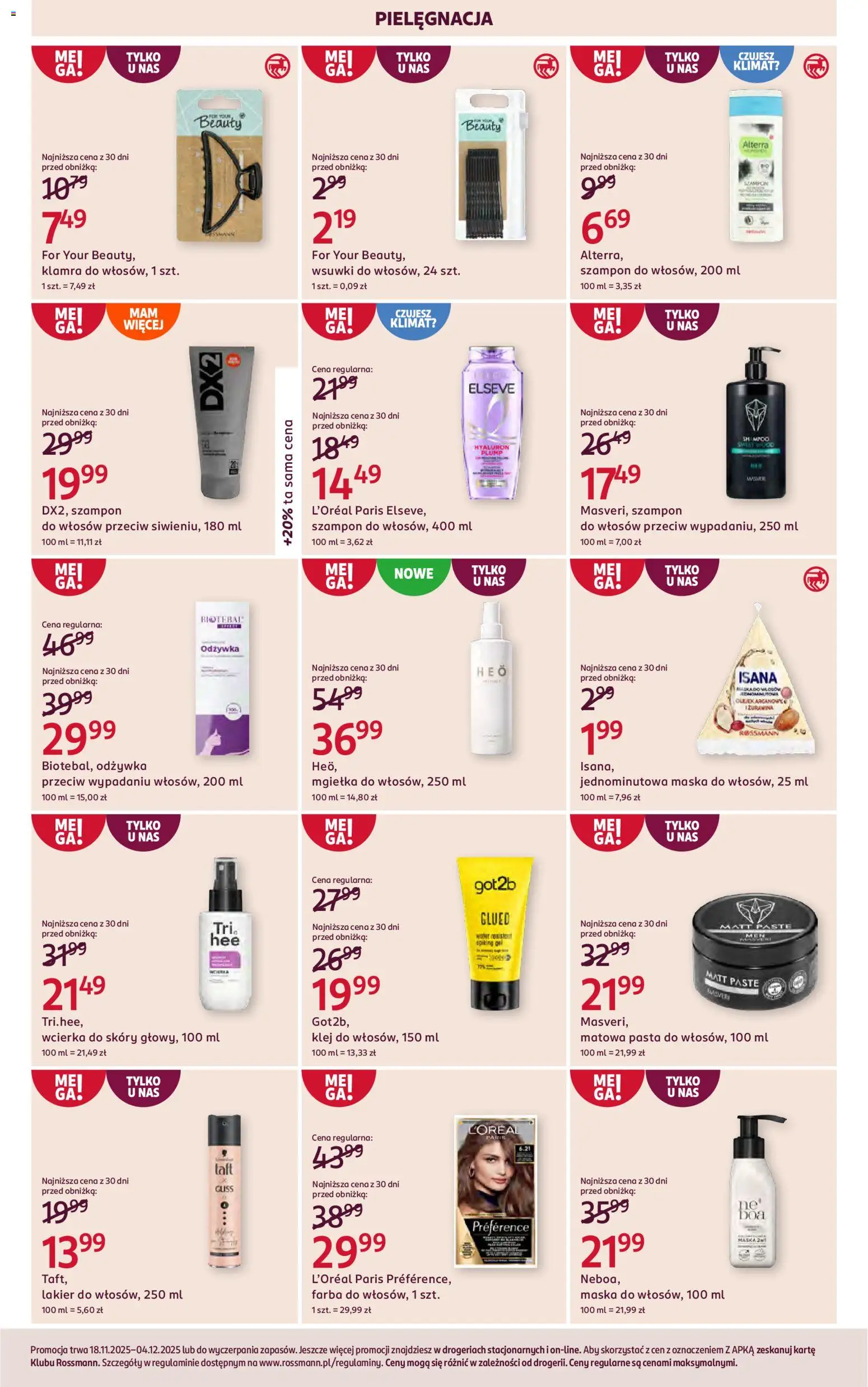 Rossmann Gazetka od 18.11.2025 | Strona: 10 | Produkty: Szampon, Odżywka, Maska