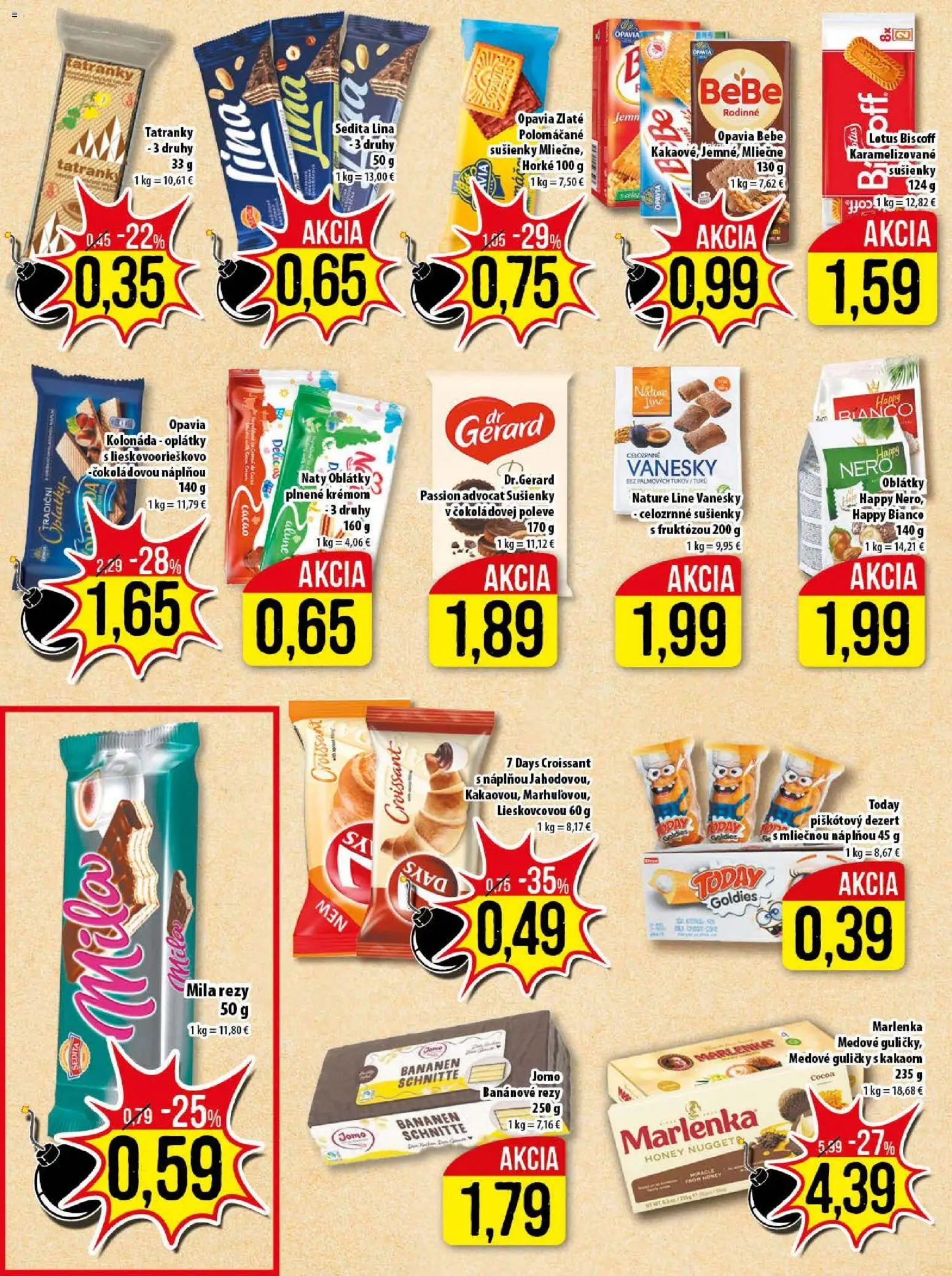 Nové Klas akcie – leták je platný od 05.01.2026 | Strana: 13 | Produkty: Croissant, Marlenka, Mila