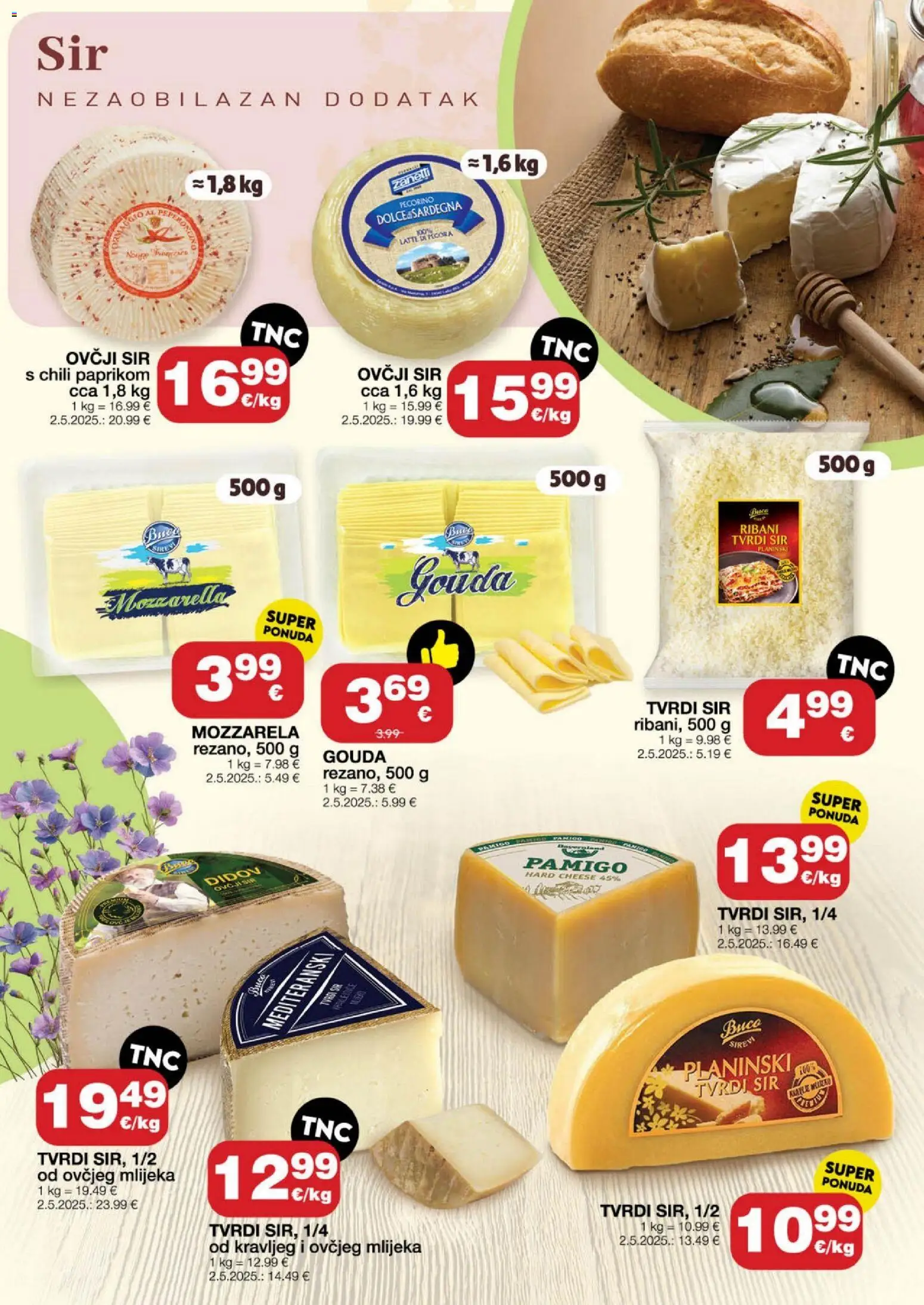 Stanić Diskont katalog | vrijedi od 01.04.2026 | Stranica: 3 | Proizvodi: Mozzarella, Sir, Tvrdi sir, Gouda