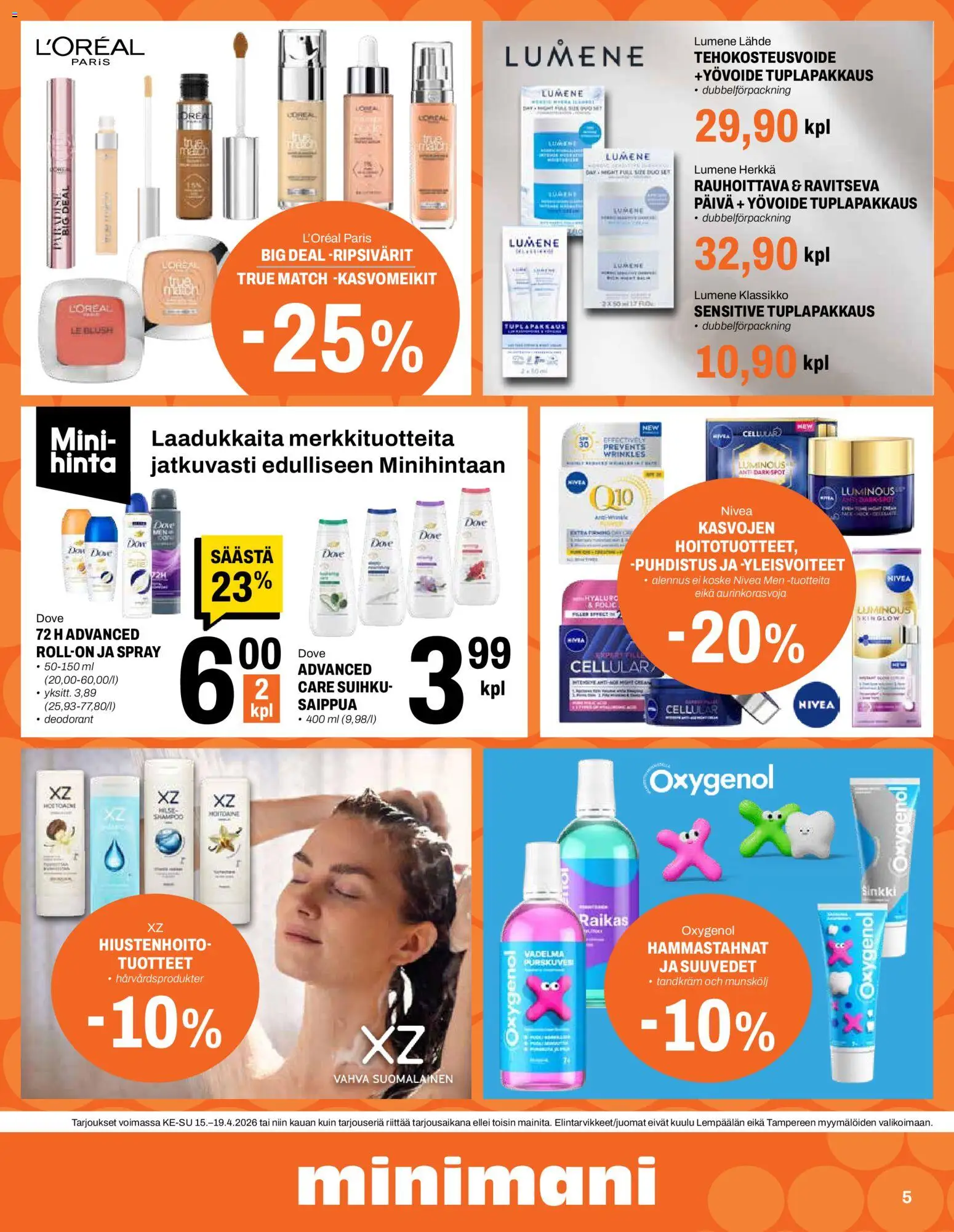 Minimani tarjoukset – voimassa 15.04.2026 alkaen | Sivu: 5 | Tuotteet: Vadelma, Yövoide, Saippua, Suihku