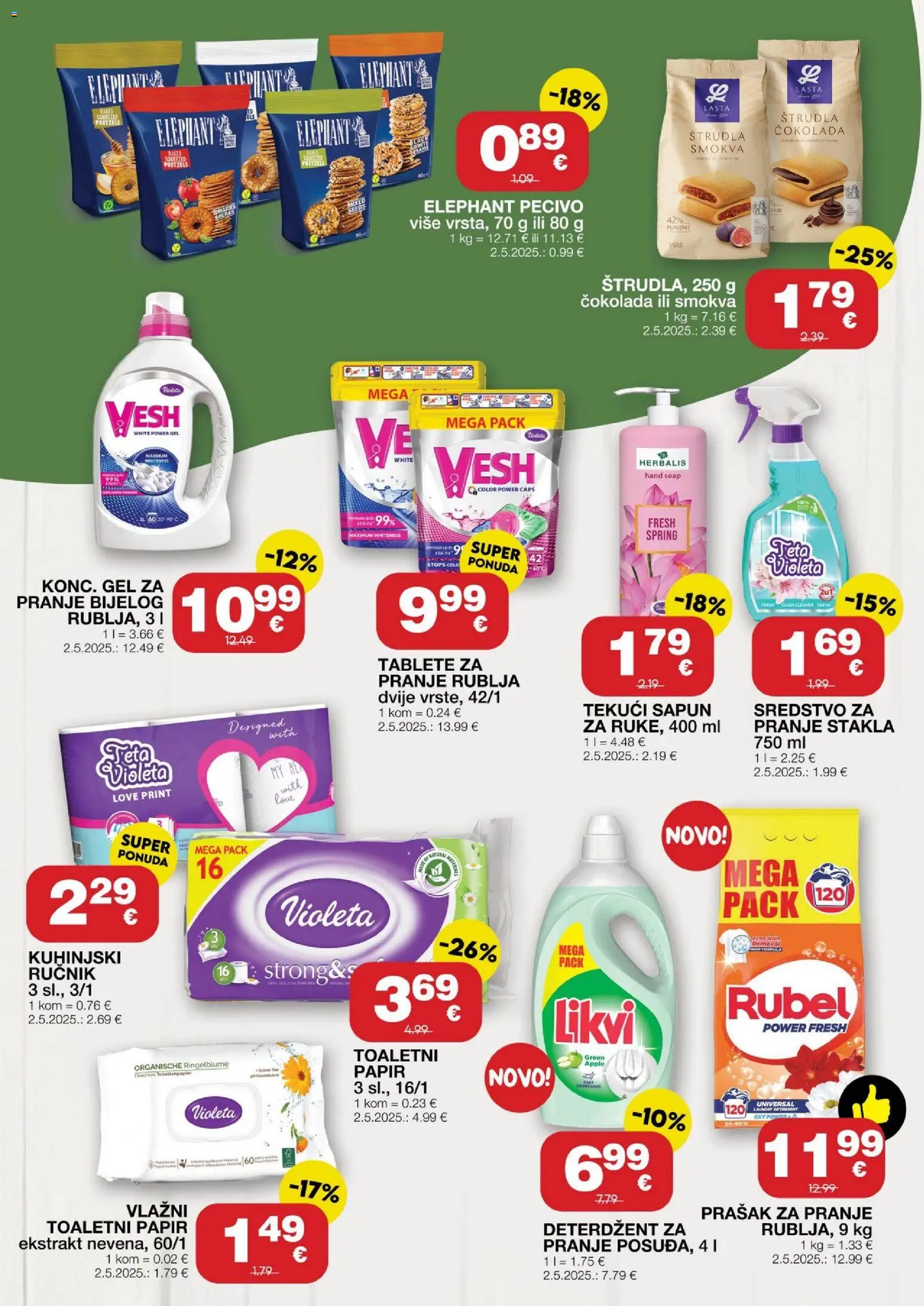 Stanić Diskont katalog | vrijedi od 16.04.2026 | Stranica: 10 | Proizvodi: Čokolada, Prašak za pranje, Ručnik, Violeta