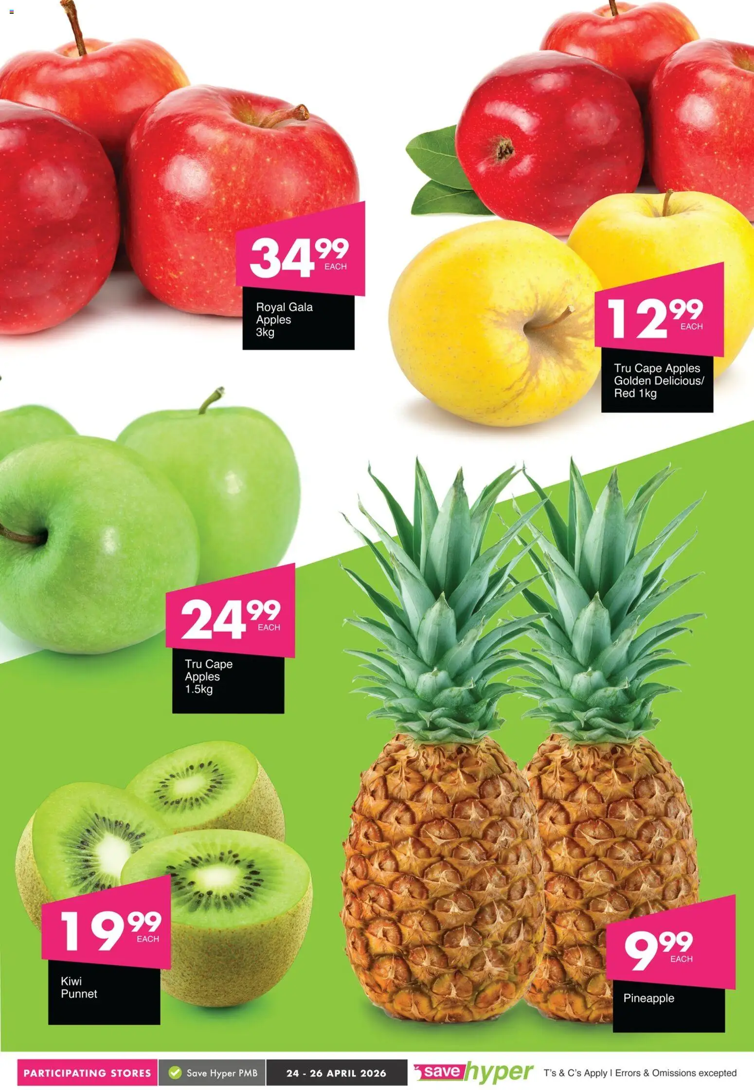New Save catalogue – valid from 24.04.2026 | Page: 6 | Products: Apples, Pineapple, Kiwi