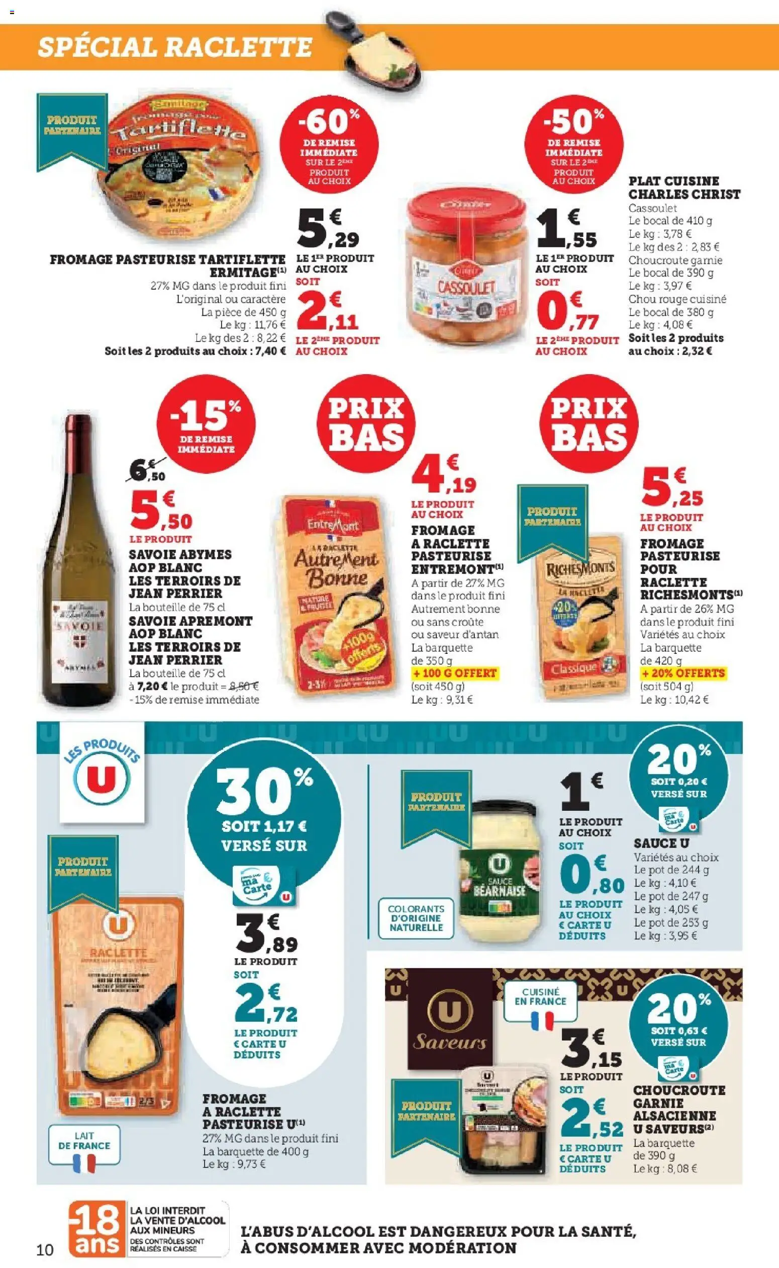 {H1} | Page: 10 | Produits: Chou rouge, Tartiflette, Raclette, Lait