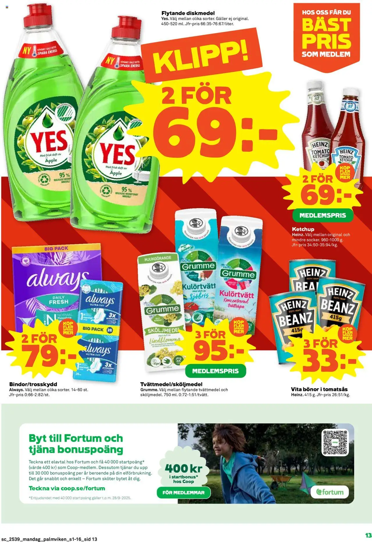 Stora Coop reklamblad aktuell från 22.09.2025 | Sida: 13 | Produkter: Doft, Tvättmedel, Diskmedel, Äpple