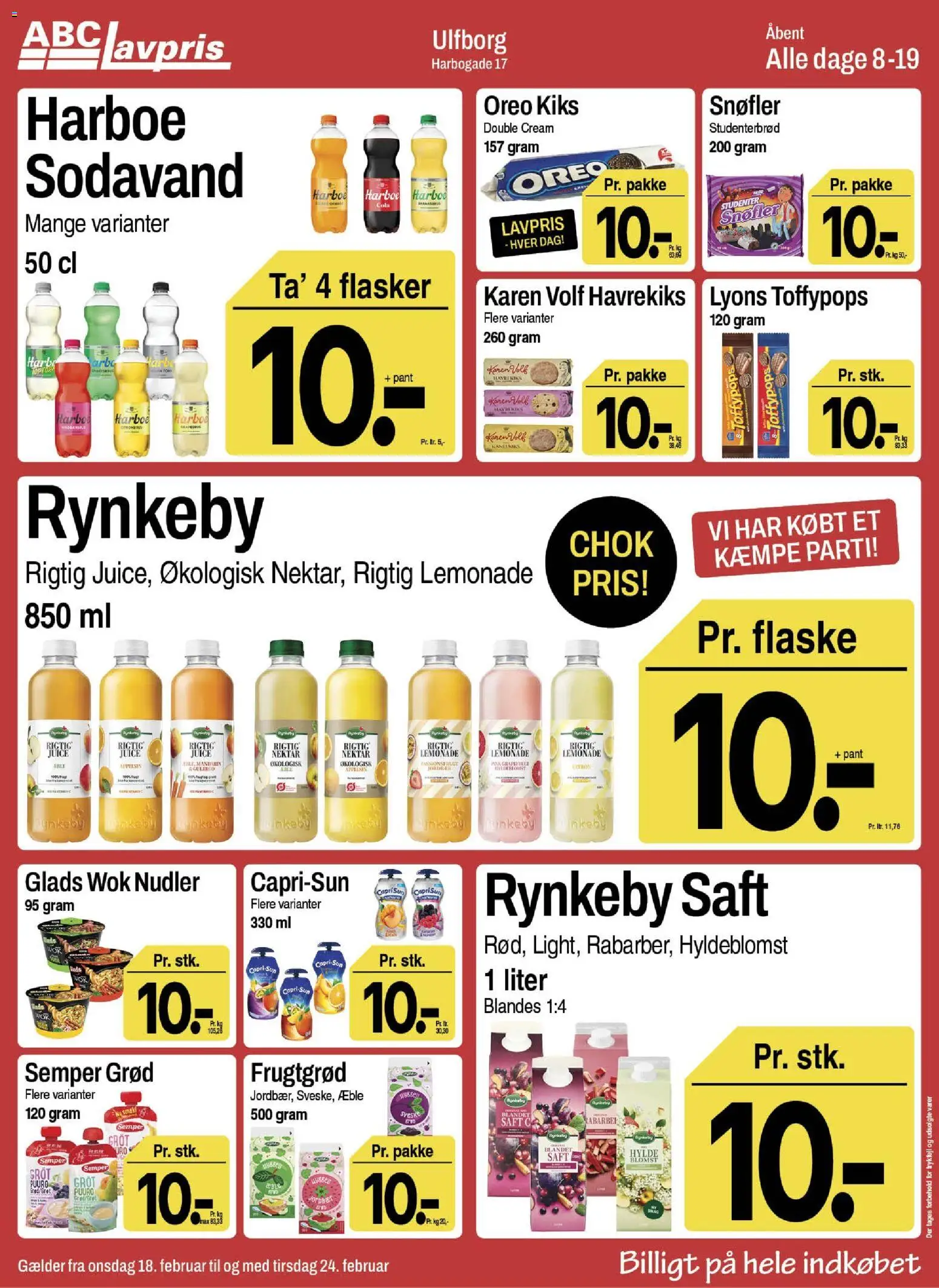Abc Lavpris tilbudsavis – gyldig fra 18.02.2026 | Side: 4 | Produkter: Cola, Studenterbrød, Oreo, Passionsfrugt