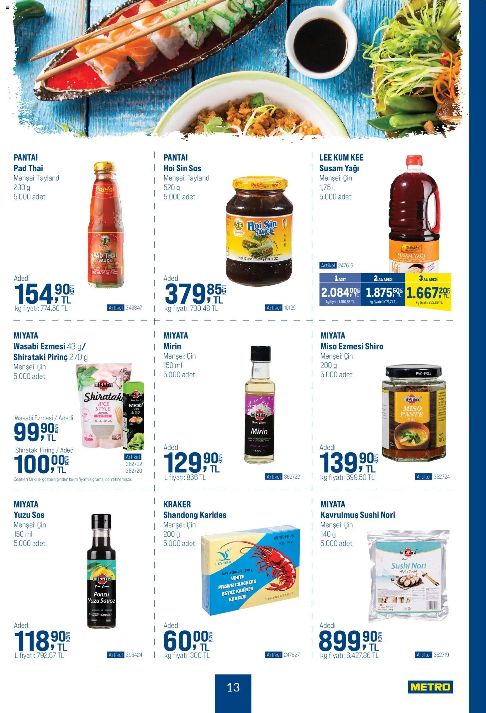 Metro - Dünya Mutfakları - 03.12.2025 tarihinden itibaren geçerlidir | Sayfa: 13 | Ürünler: Pirinç, Cin, Sos, Ağırlık