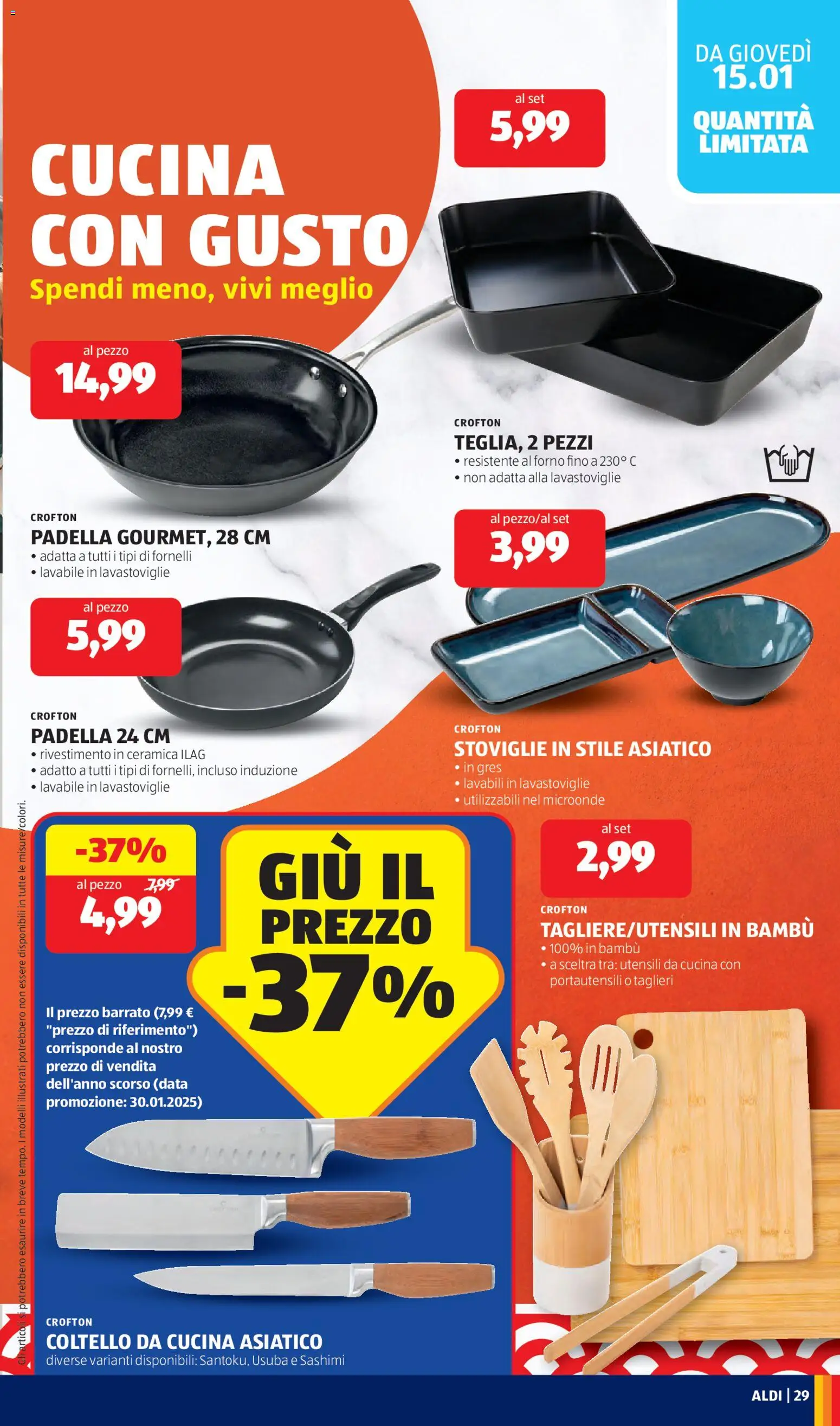 Volantino Aldi del 12.01.2026 | Pagina: 29 | Prodotti: Lavastoviglie, Padella, Forno, Fornelli