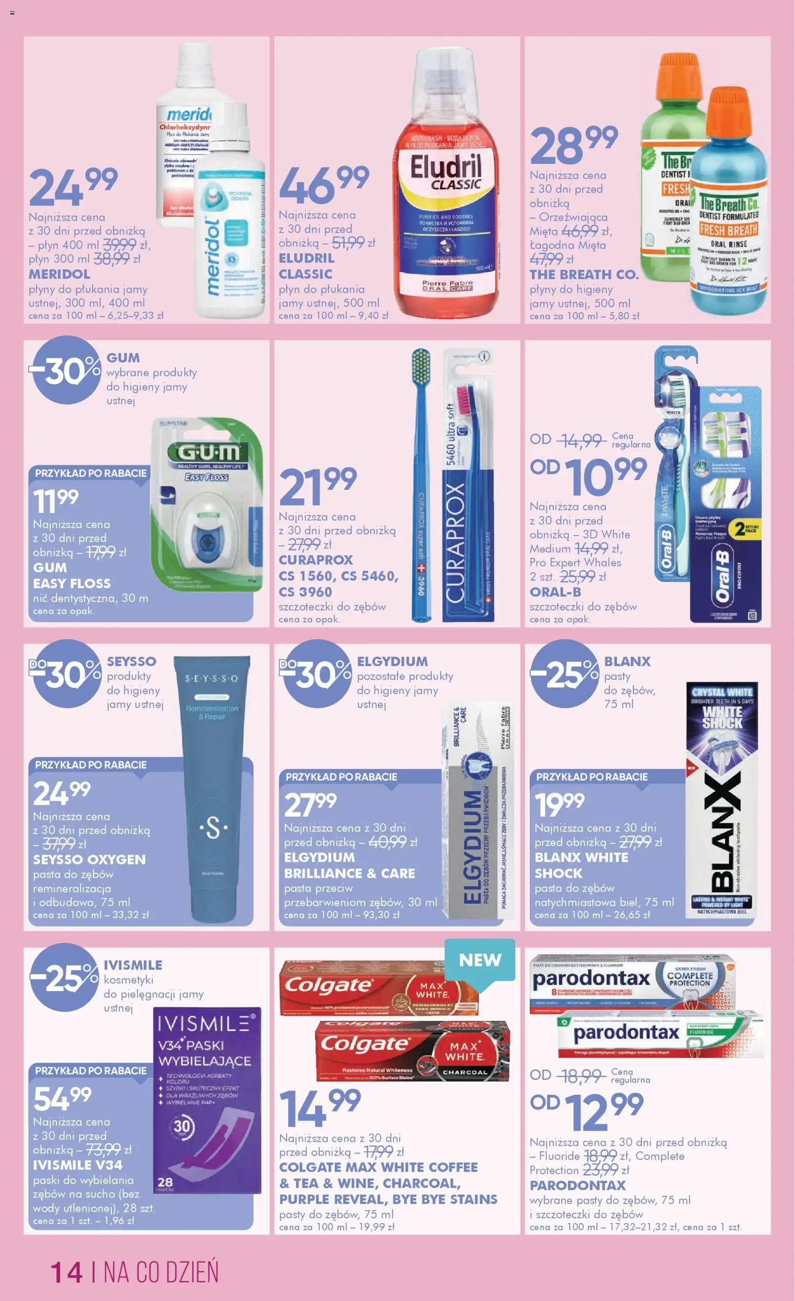 Super-pharm gazetka od 24.04.2026 | Strona: 14 | Produkty: Curaprox, Kosmetyki, Mięta, Pasta do zębów