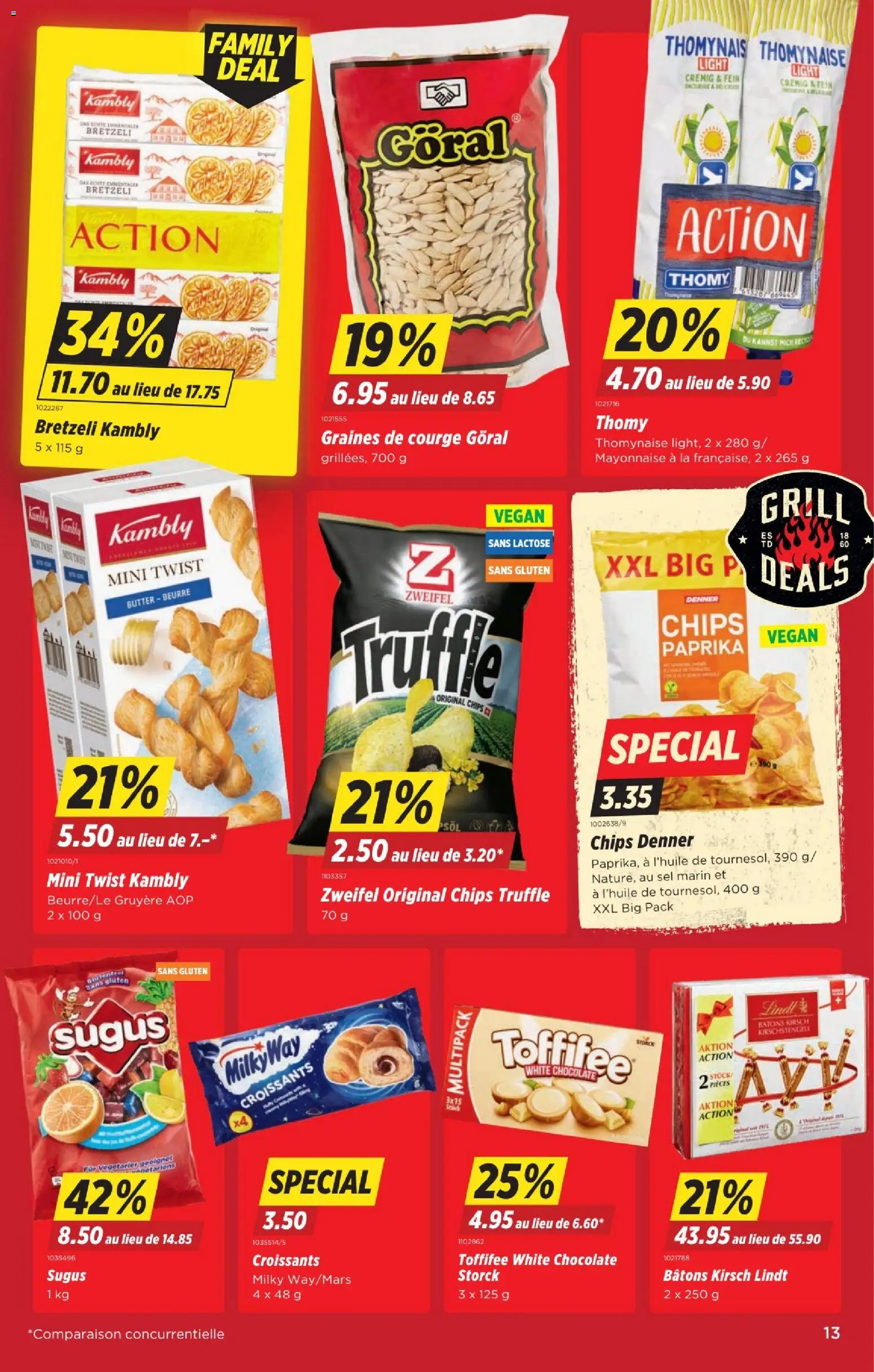 Denner aktionen FR – gültig ab 23.04.2026 | Seite: 13 | Produkte: Butter, Chips, Mayonnaise, Grill