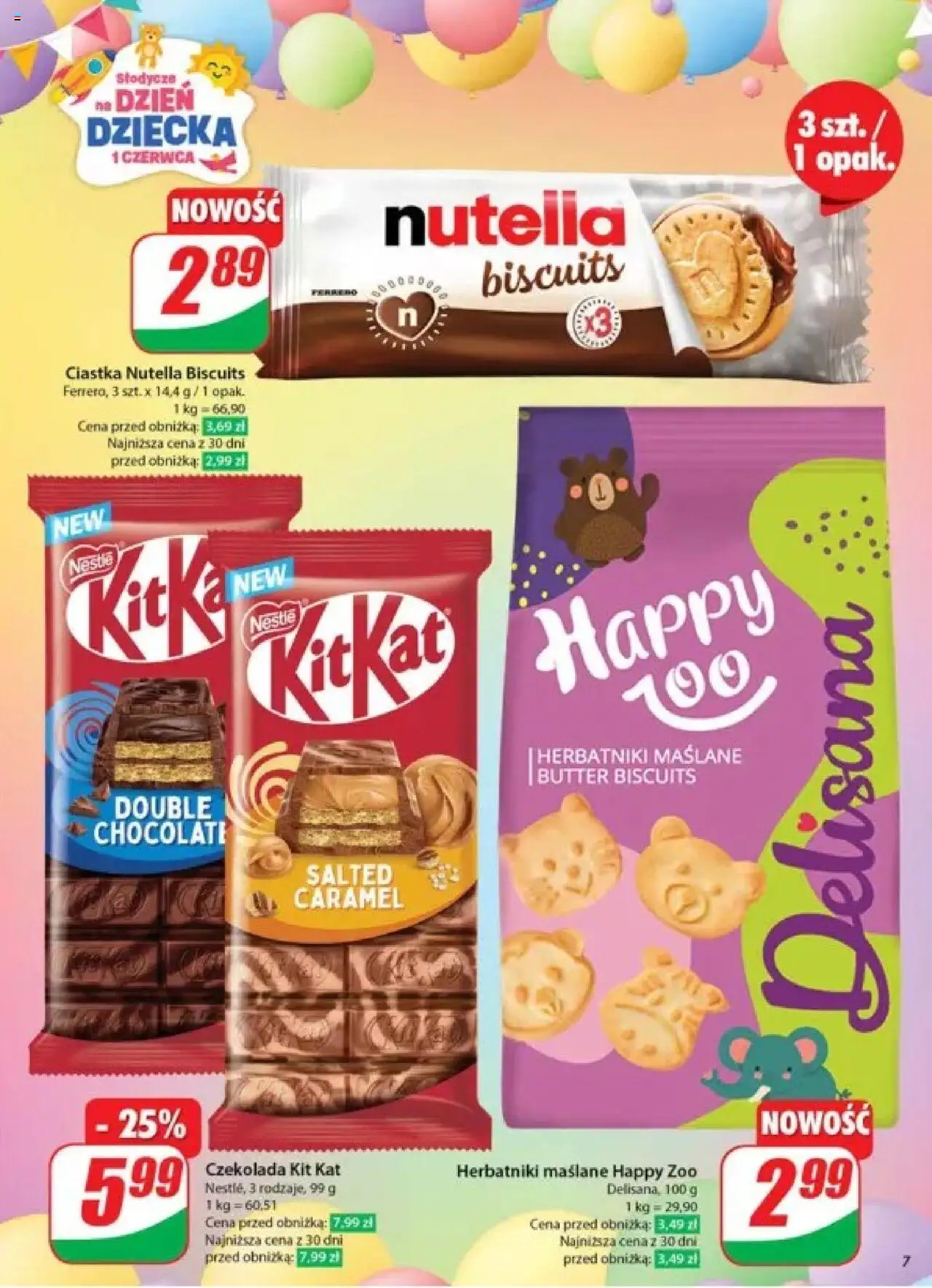 Dino Gazetka od 28.05.2025 | Strona: 7 | Produkty: Nutella biscuits, Nutella, Czekolada, Ciastka