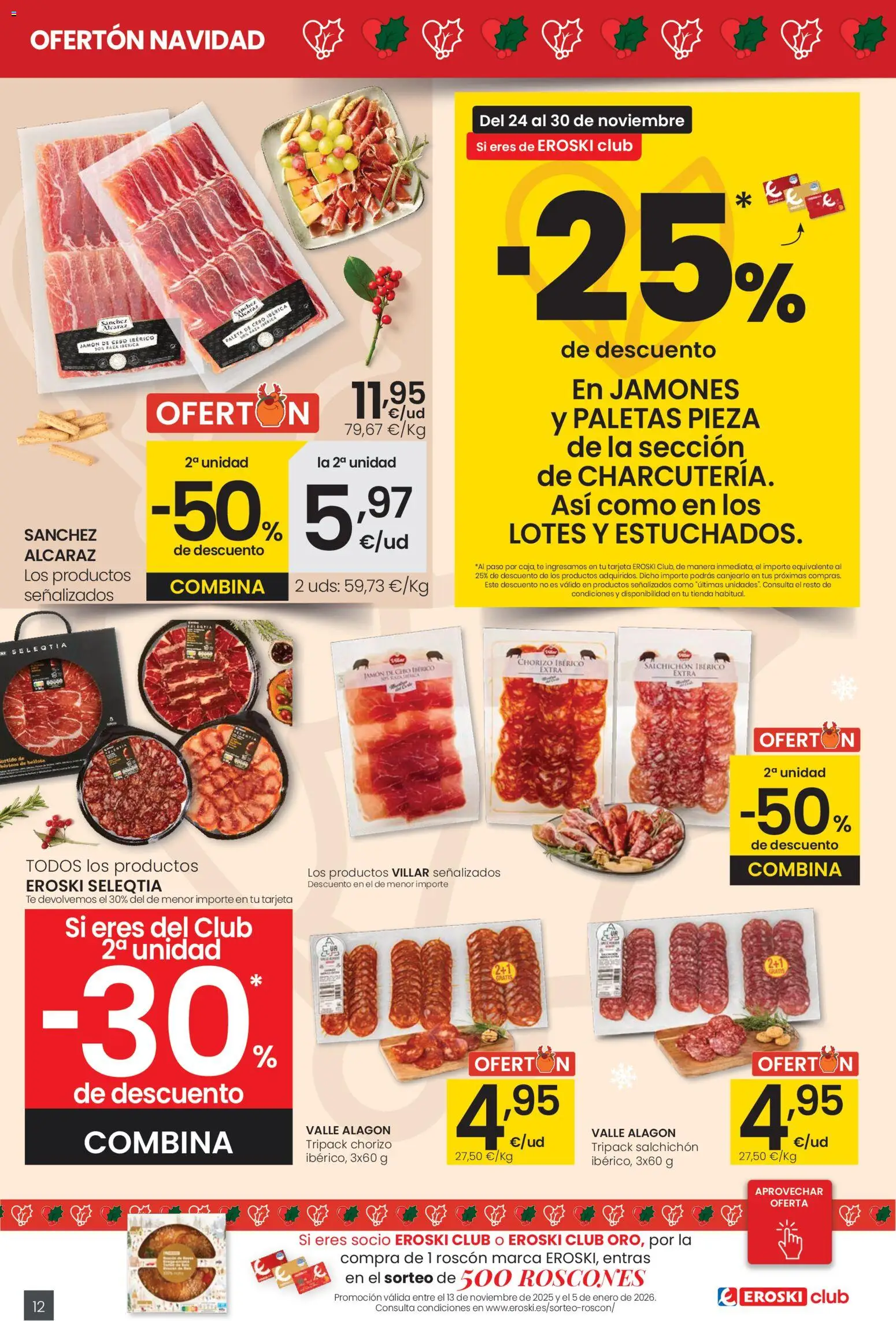 Eroski - Ofertón Navidad  │ válido desde el 27.11.2025 | Página: 12 | Productos: Jamón, Té