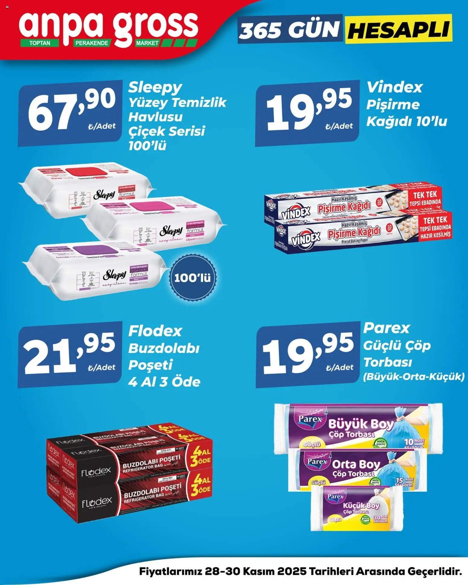 Anpa Gross İndirim - 28.11.2025 tarihinden itibaren geçerlidir | Sayfa: 3 | Ürünler: Çöp torbası, Tepsi, Buzdolabı
