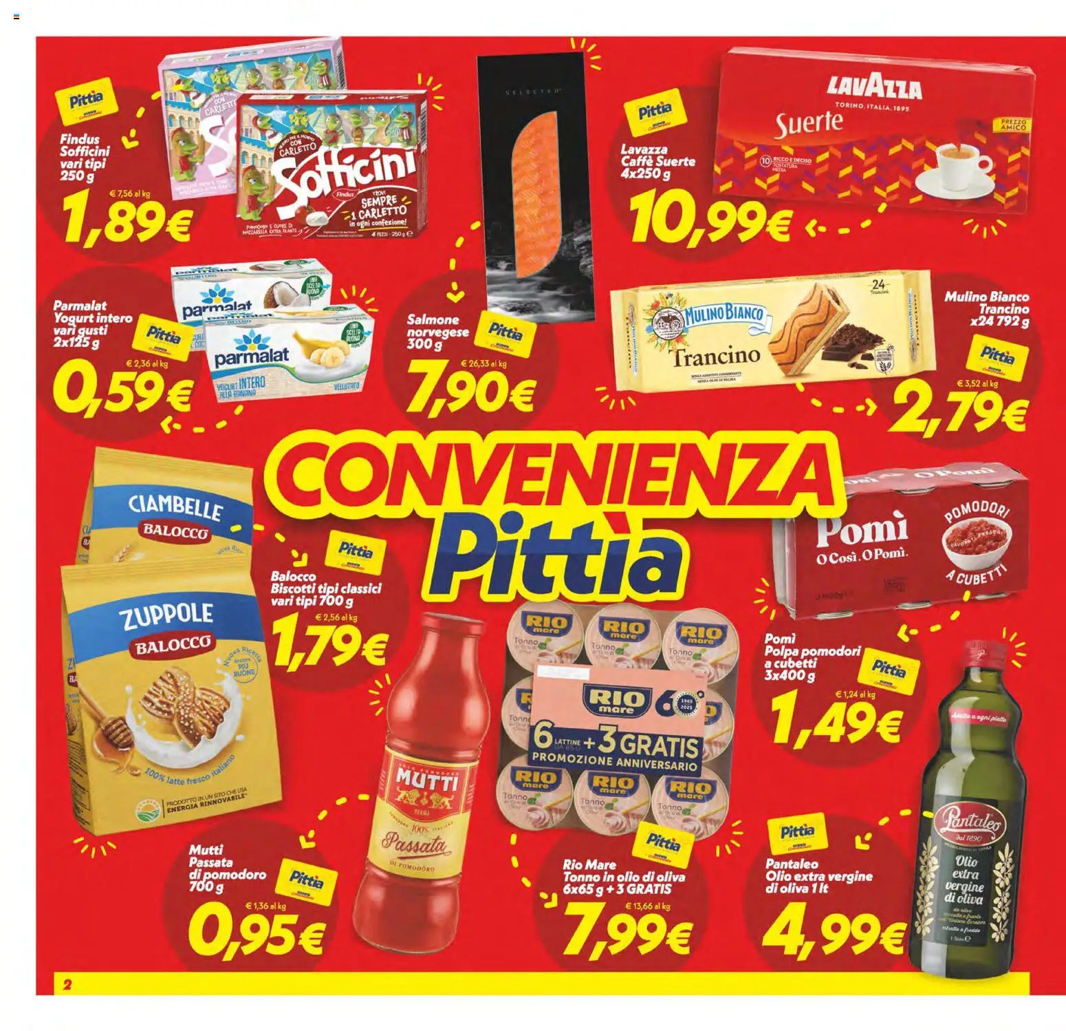 Volantino SuperConveniente del 13.02.2026 | Pagina: 2 | Prodotti: Biscotti, Pomodoro, Pomodori, Olio extra vergine