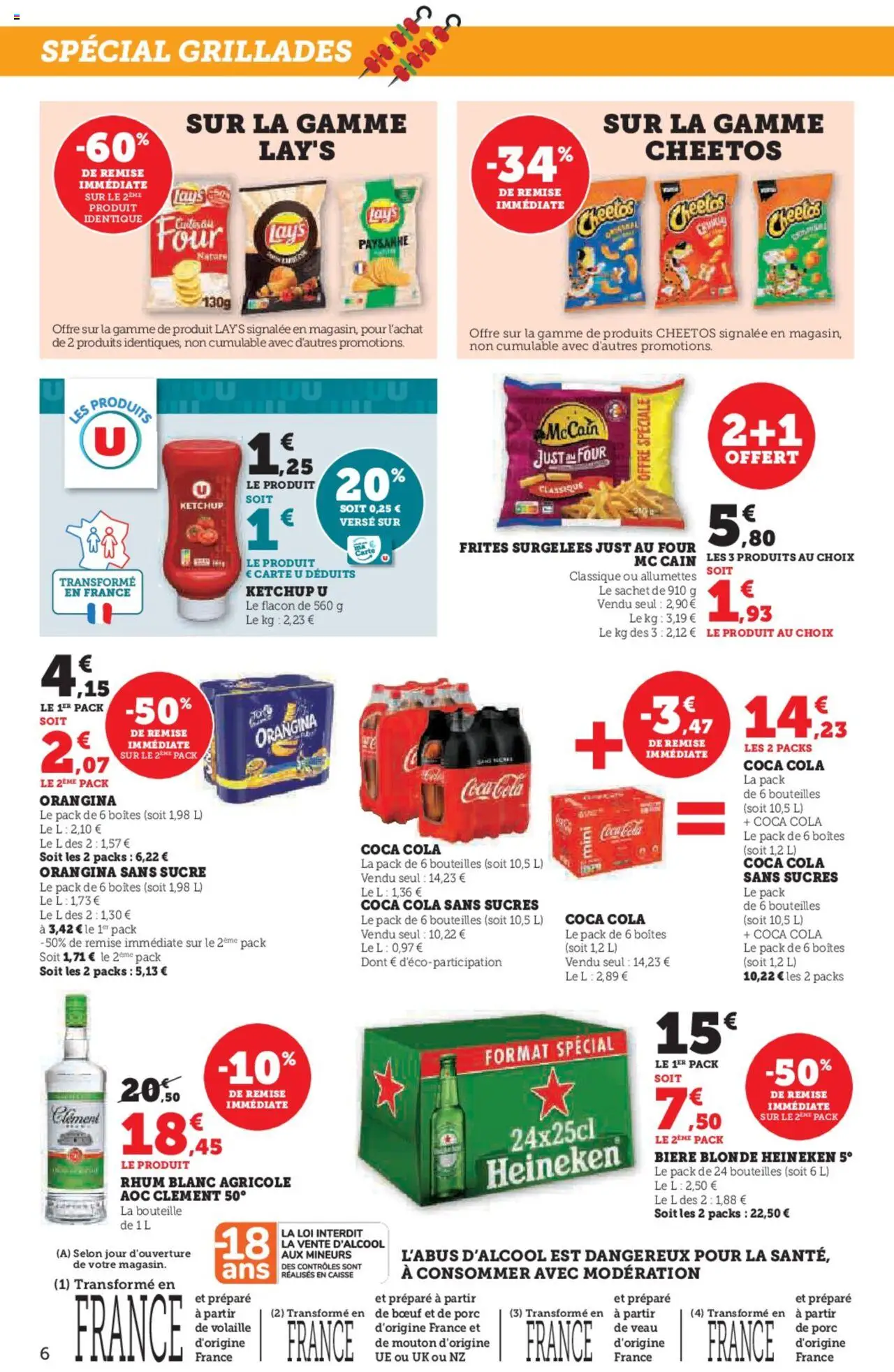  | Page: 6 | Produits: Orangina, Sucre, Frites surgelées, Bière blonde