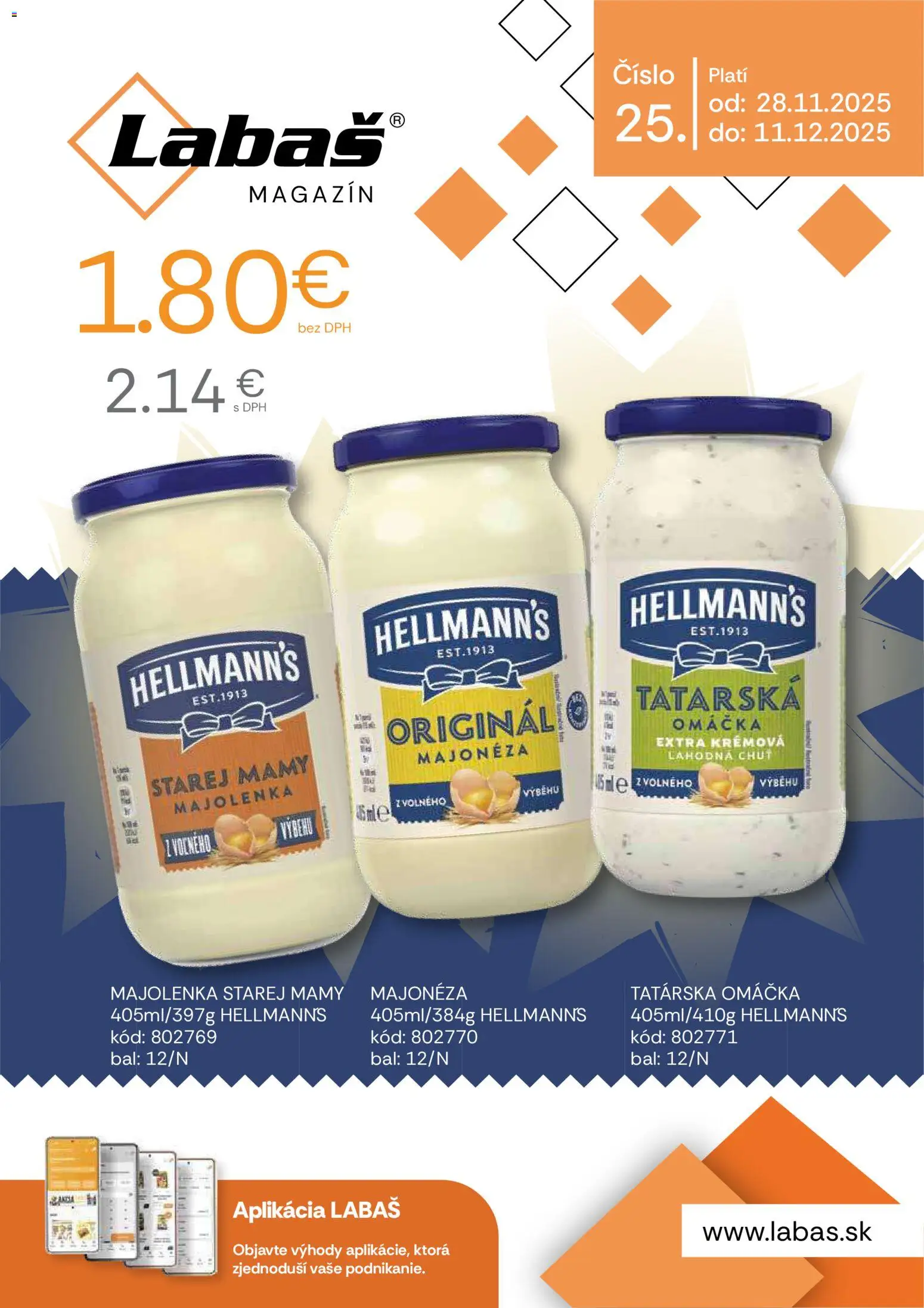 Nové Labaš akcie – leták je platný od 28.11.2025 | Strana: 48 | Produkty: Tatárska omáčka, Omáčka