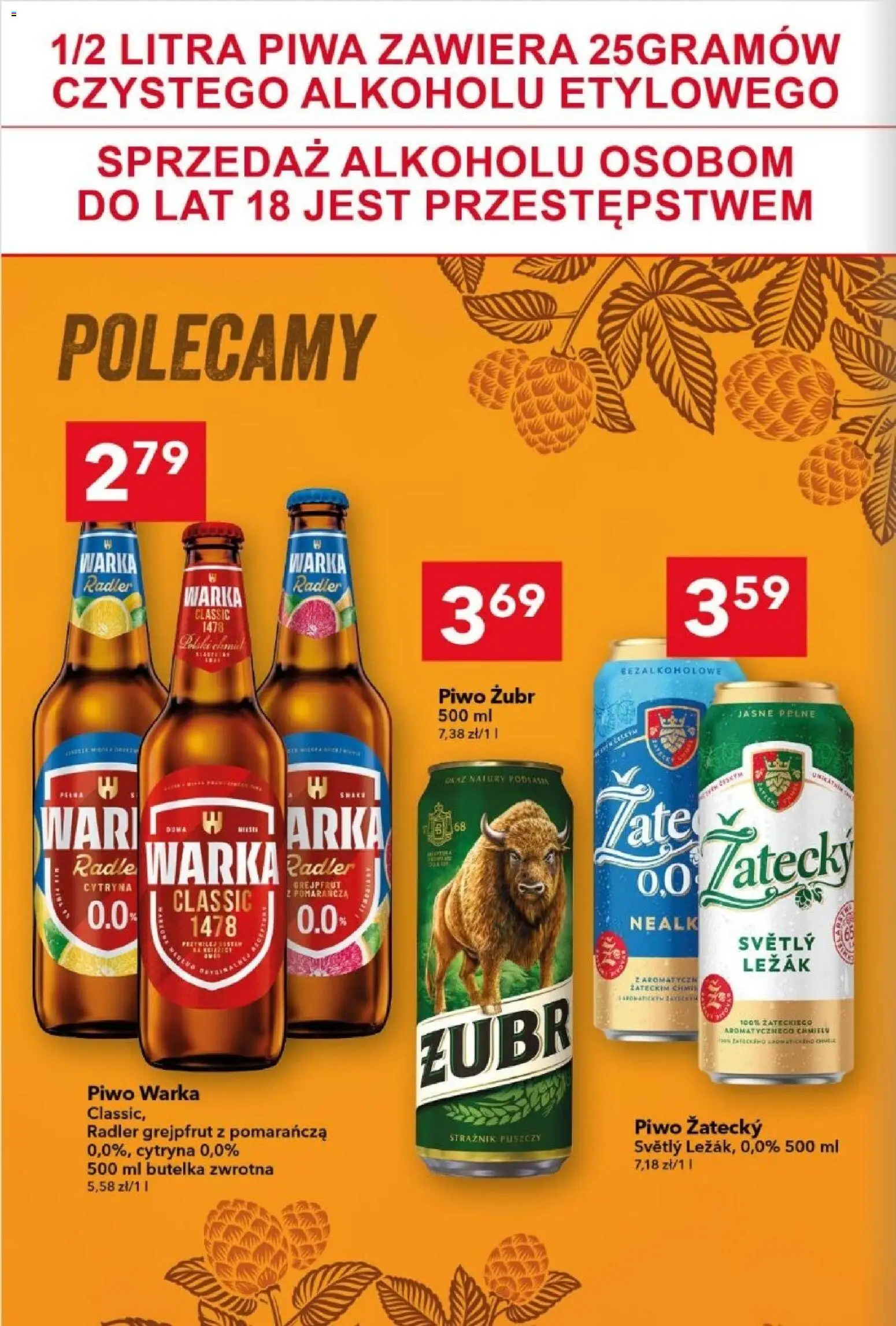 Lewiatan gazetka od 09.04.2026 | Strona: 16 | Produkty: Piwo żubr, Leżak, Warka, Piwo Warka