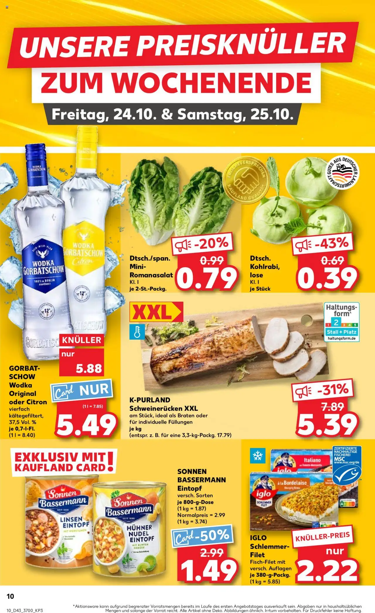 Kaufland prospekt Rostock	 – gültig ab 23.10.2025 | Seite: 10 | Produkte: Iglo, Kohlrabi, Wodka gorbatschow, Wodka