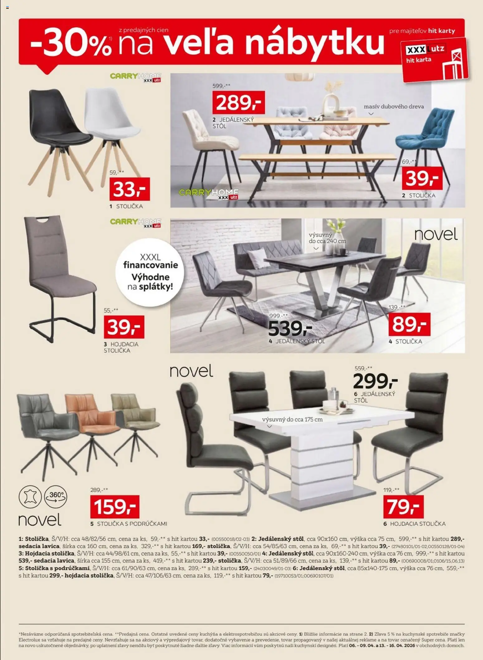 Nové XXXLutz akcie – leták je platný od 06.04.2026 | Strana: 6 | Produkty: Kuchyňa, Jedálenský stôl, Stôl