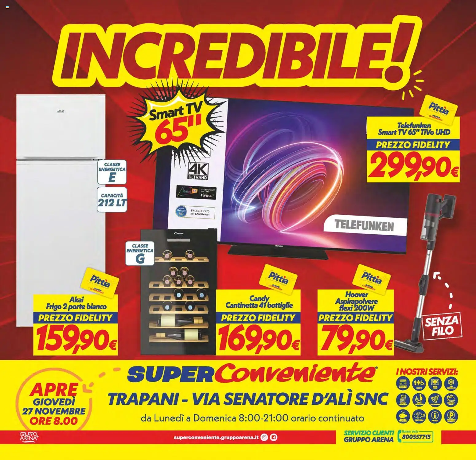 Volantino SuperConveniente del 27.11.2025 | Pagina: 40 | Prodotti: smart TV, TV, Aspirapolvere