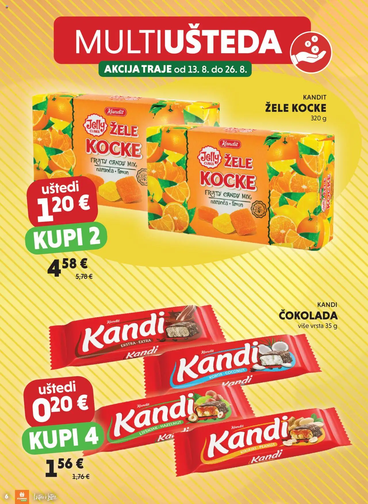 Studenac katalog | vrijedi od 13.08.2025 | Stranica: 6 | Proizvodi: Čokolada, Lješnjak, Kikiriki, Limun