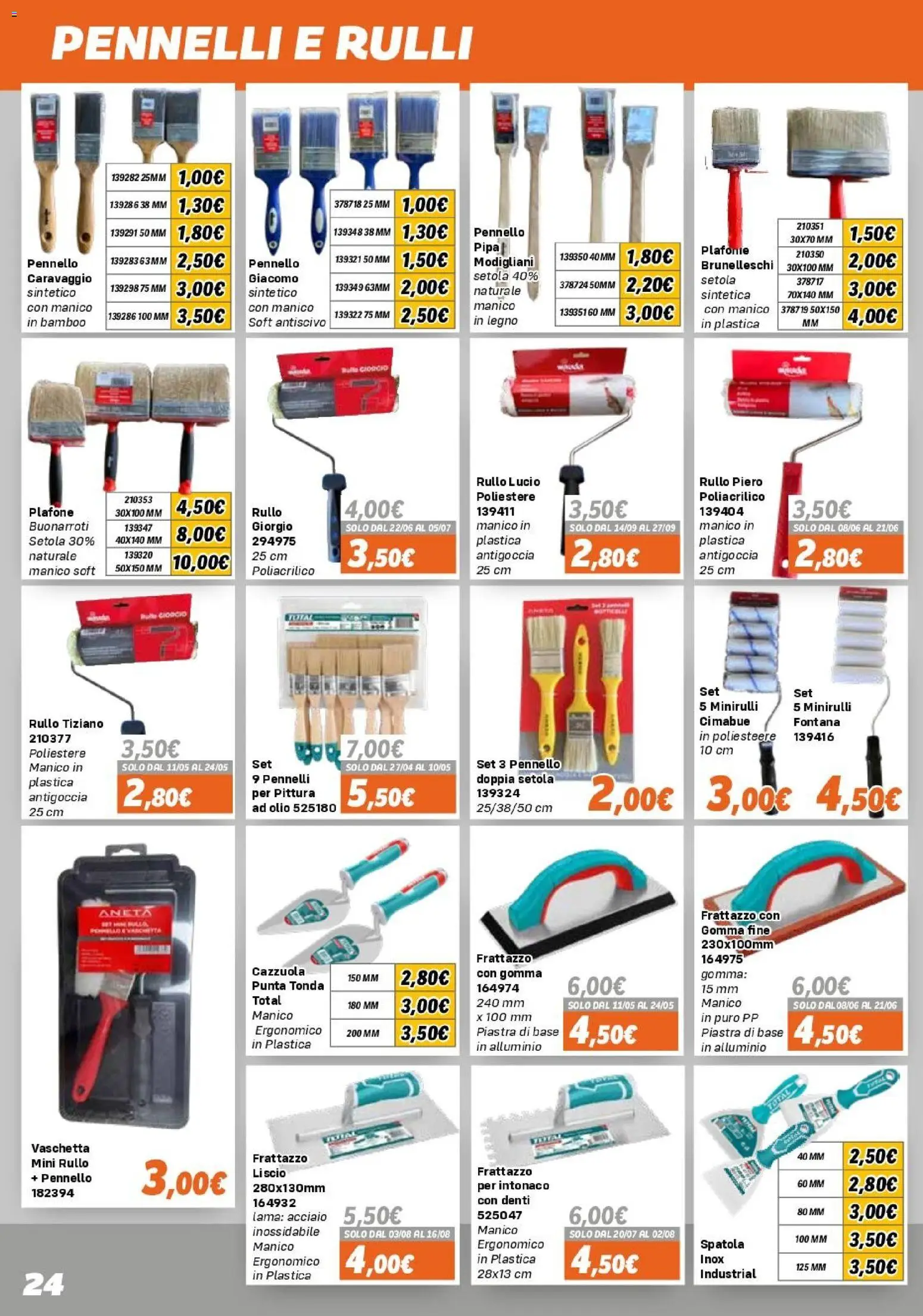 Volantino Orizzonte del 15.04.2026 | Pagina: 24 | Prodotti: Olio, Pittura, Pennello, Spatola