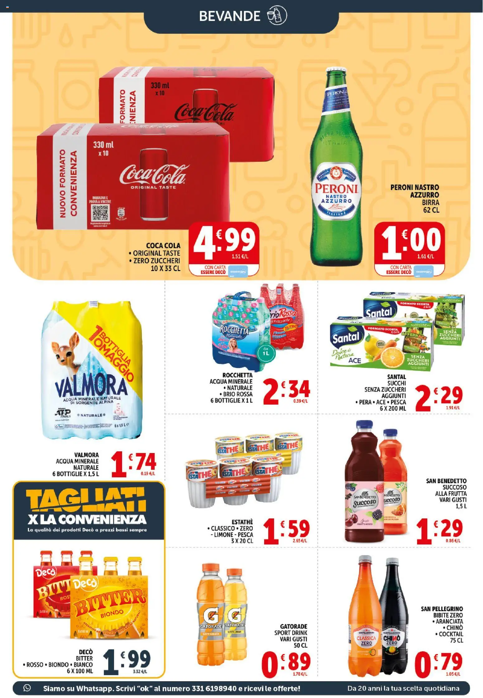 Volantino Decò del 21.04.2026 | Pagina: 15 | Prodotti: Birra, Limone, Pesca, Acqua minerale