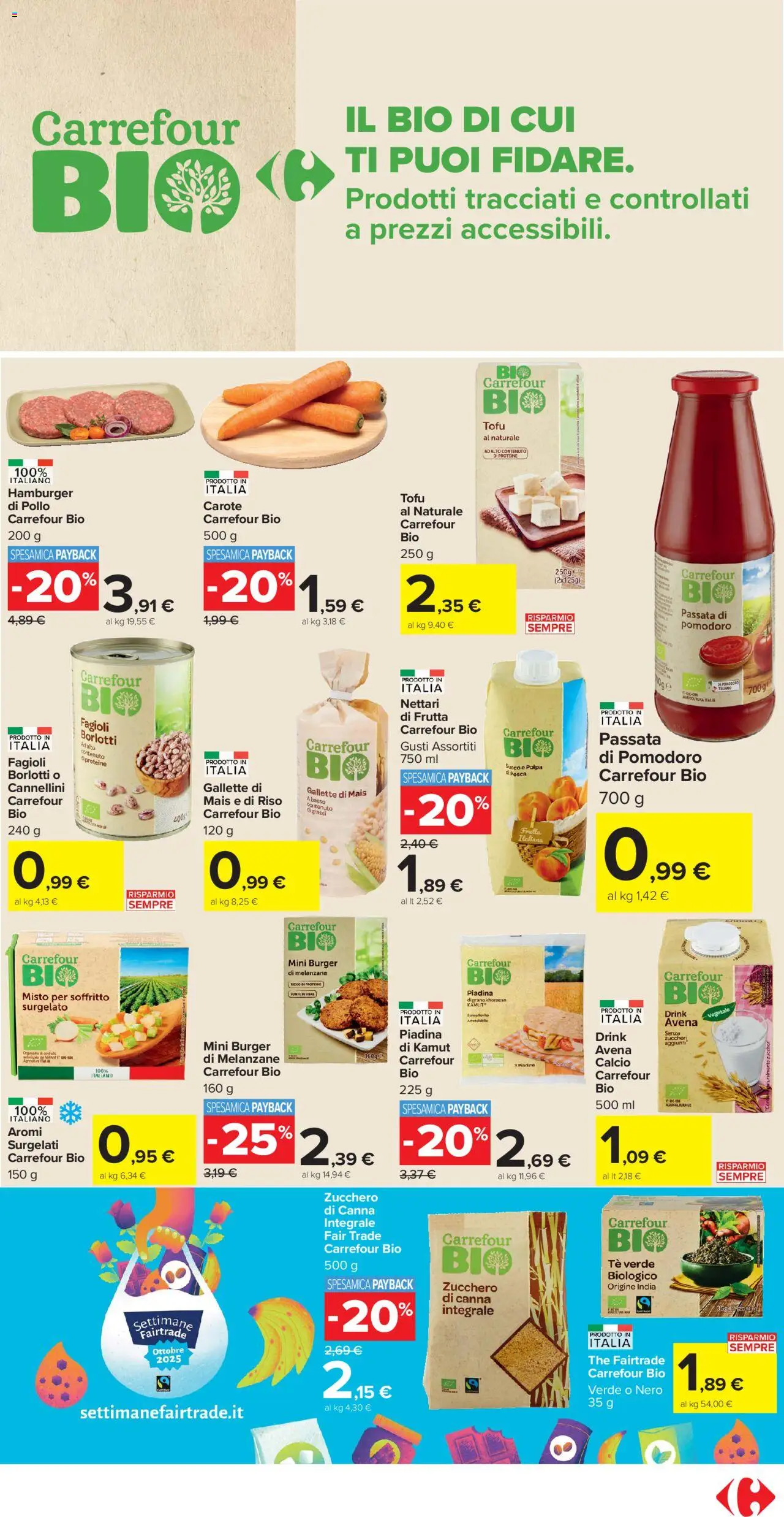 Volantino Carrefour del 10.10.2025 | Pagina: 11 | Prodotti: Pollo, Tè, Zucchero, Carote
