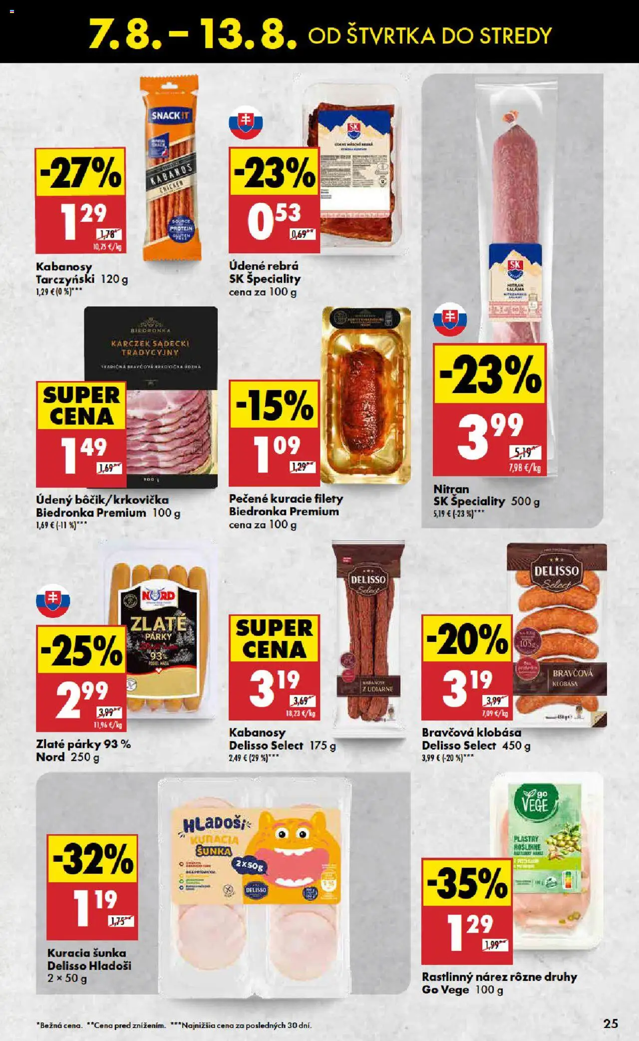 Biedronka leták │ platný od 07.08.2025 | Strana: 25 | Produkty: Šunka, Klobása, Protein, Párky