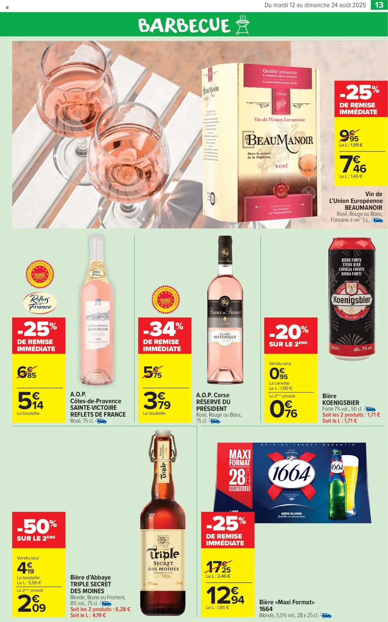  | Page: 15 | Produits: Barbecue, Bière blonde, Vin, Bière