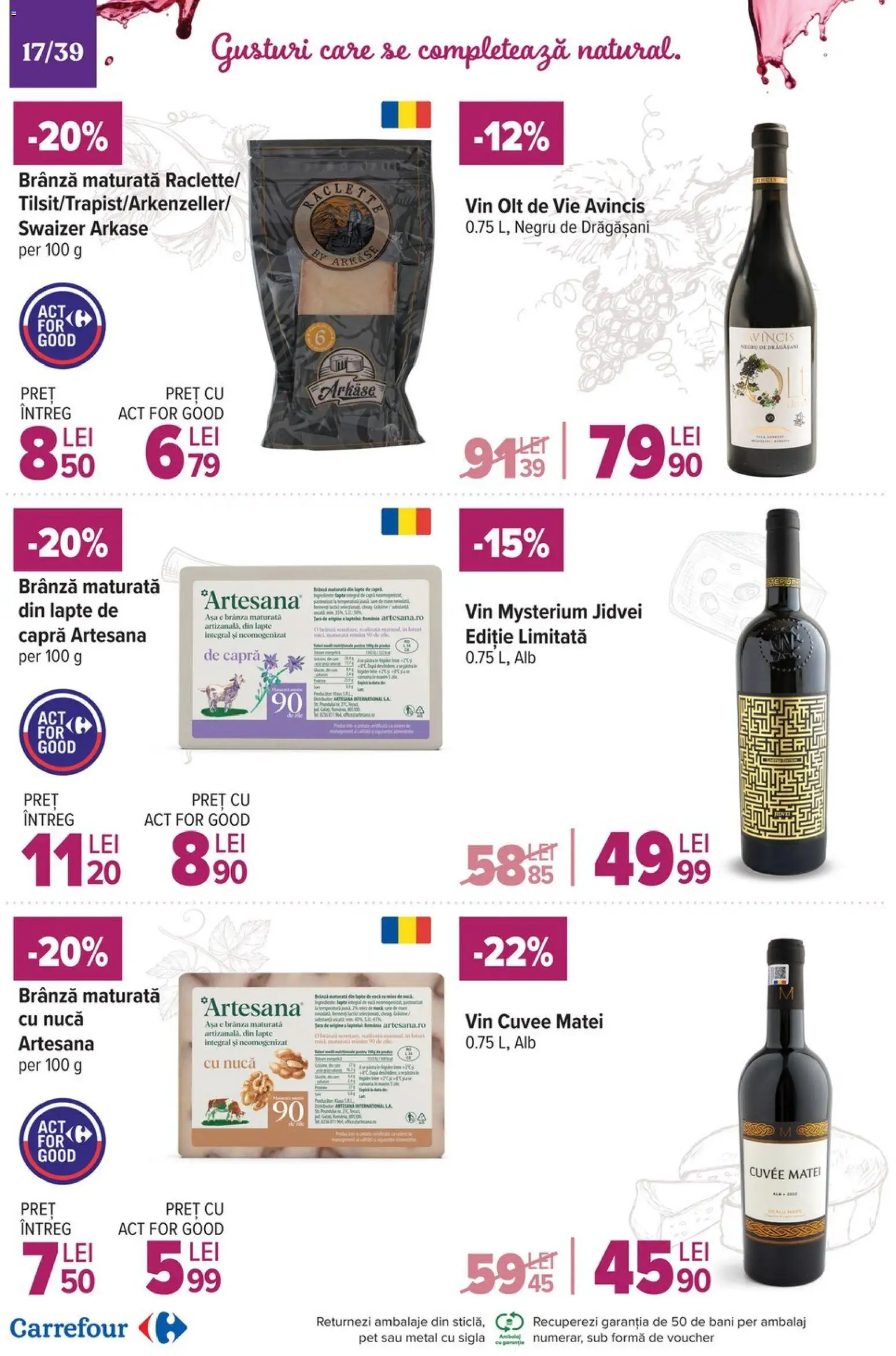 Noul catalog Carrefour – valabil de la 19.11.2025 | Pagină: 17 | Produse: Lapte, Brânză, Vin