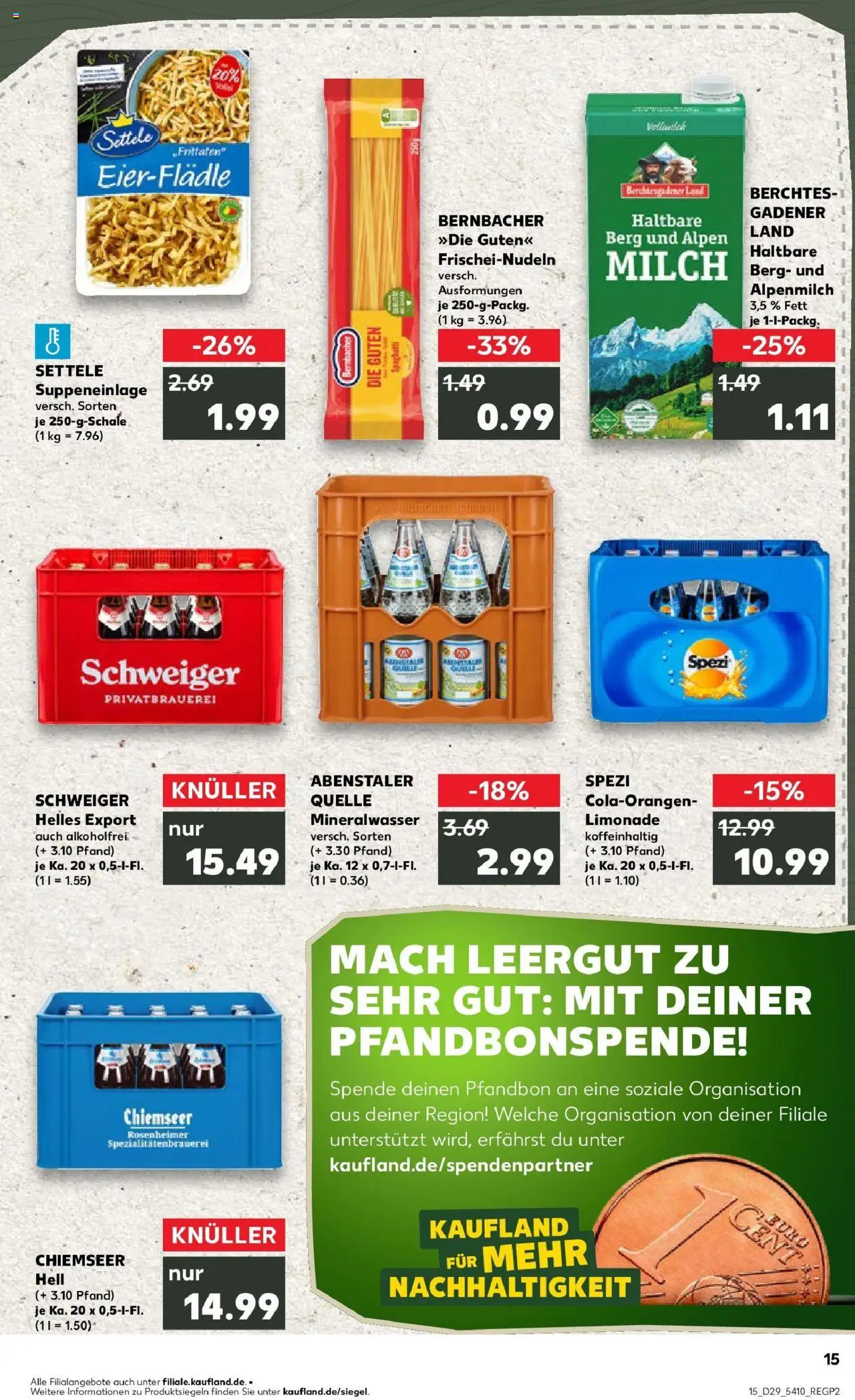 Kaufland prospekt Waldkraiburg	 - gültig ab dem 21.07.2025 | Seite: 28 | Produkte: Milch, Limonade, Mineralwasser, Pasta